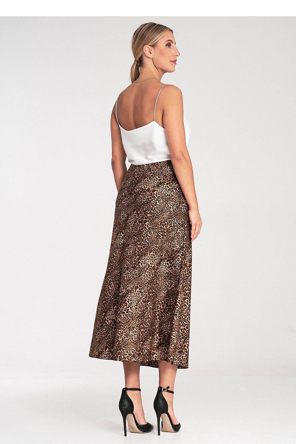 Satin Midi Skirt with Elastic Waistband - INDIEZ COUTURE
