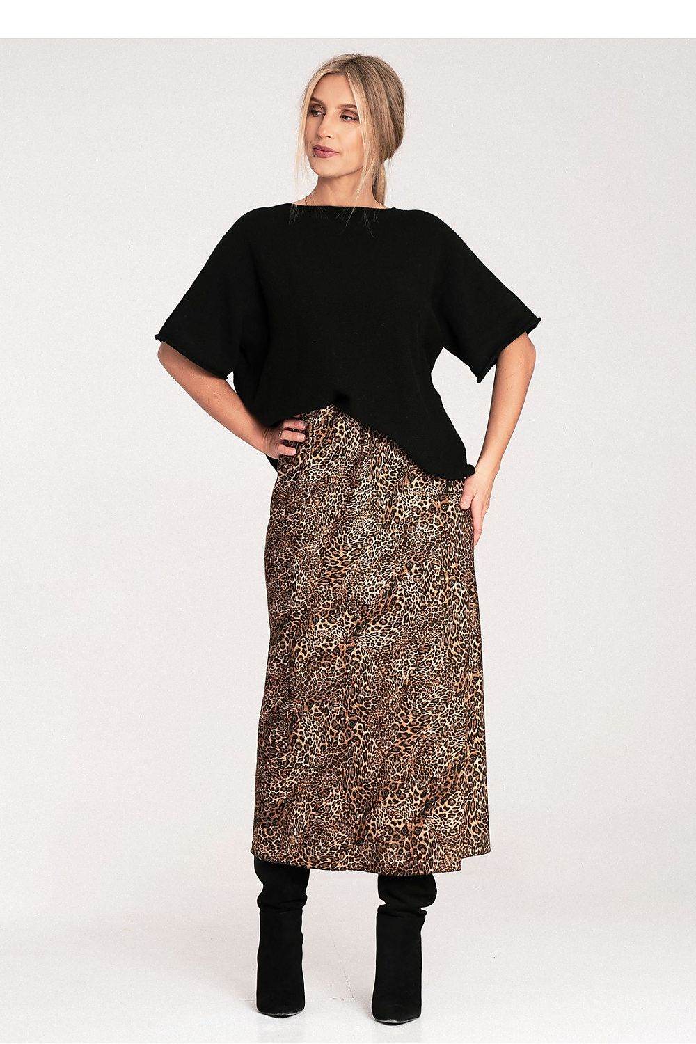 Satin Midi Skirt with Elastic Waistband - INDIEZ COUTURE
