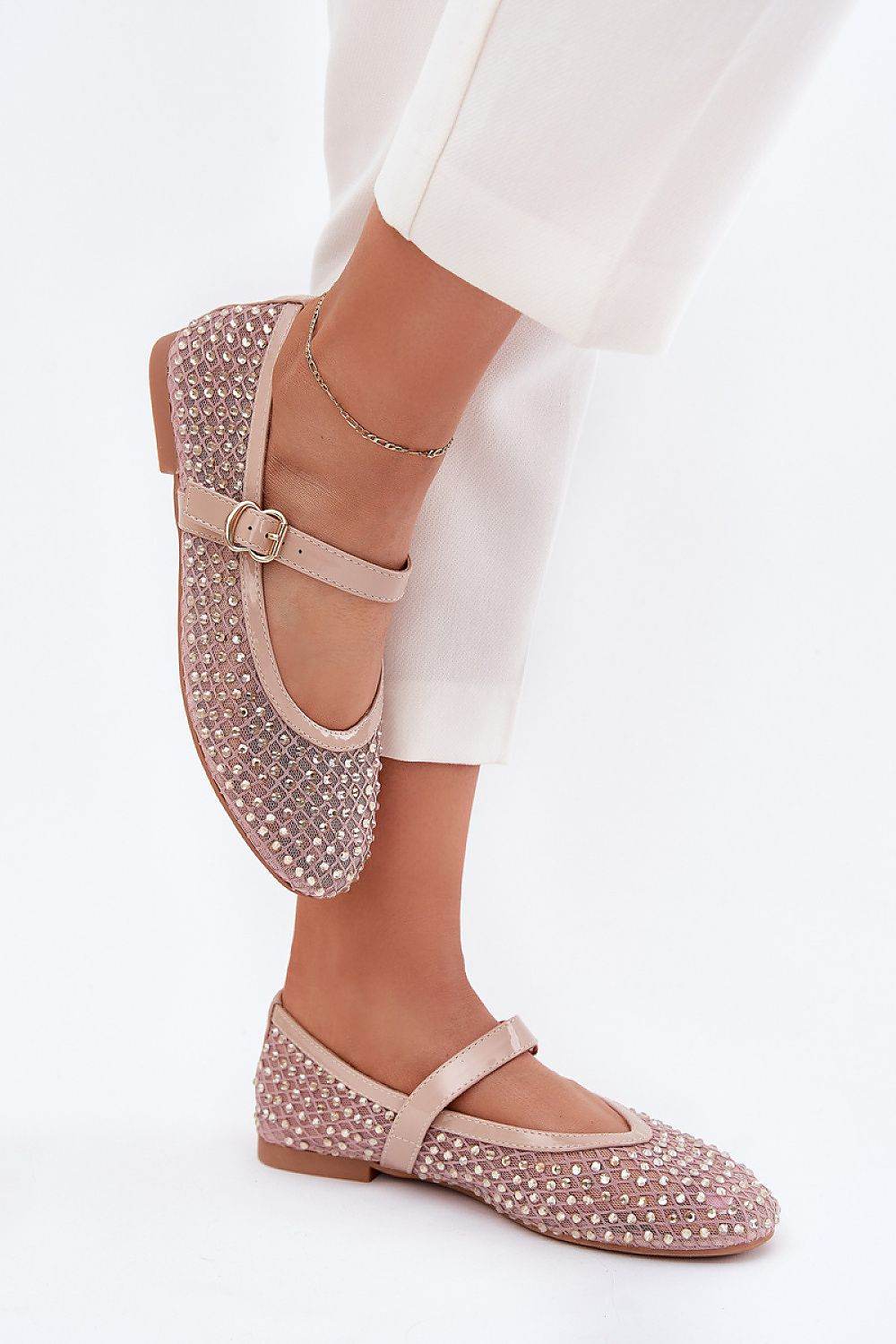 Elegant Ballerina Flats with Buckle Strap - INDIEZ COUTURE
