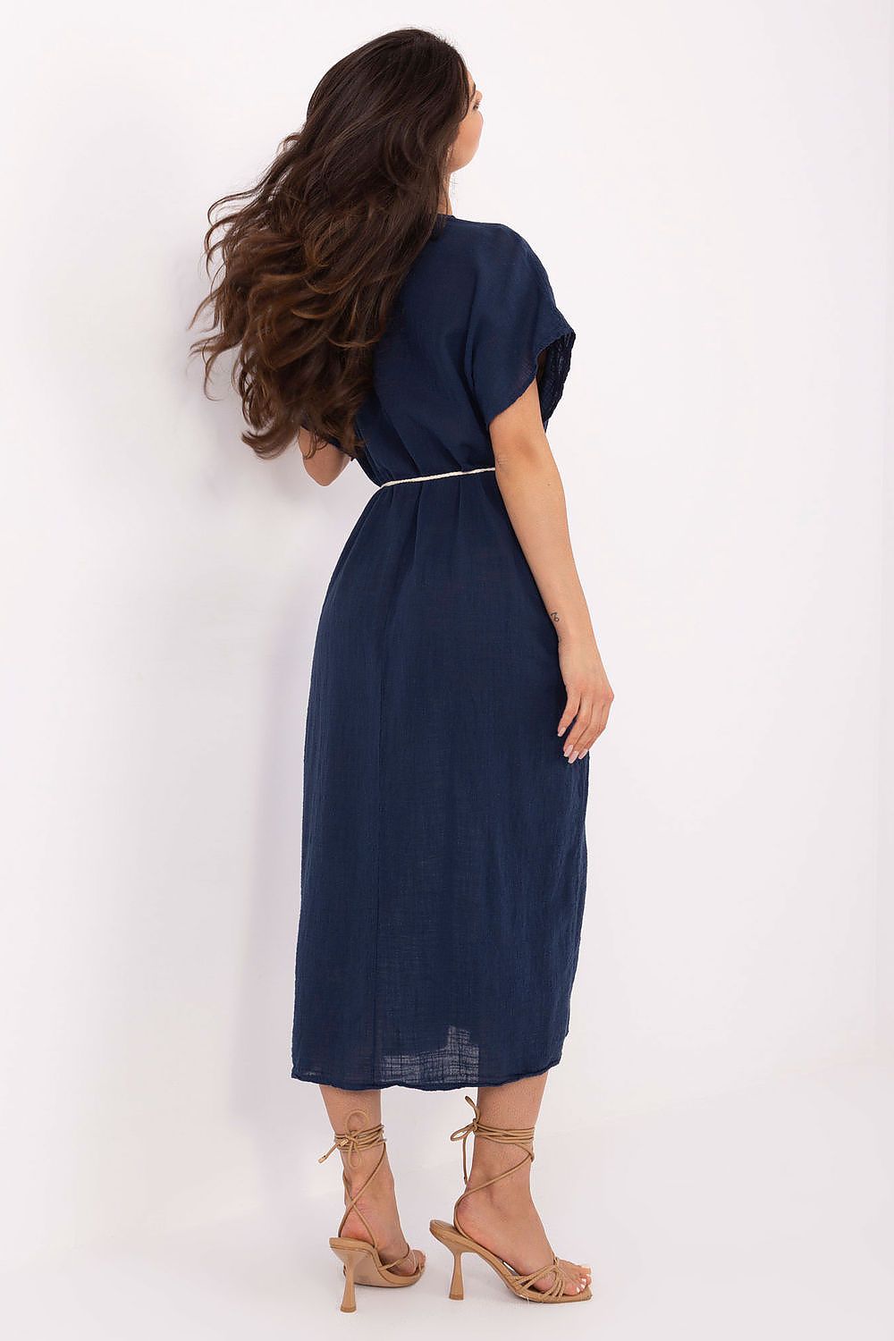 Cotton Midi Dress Breathable Summer Shirt Dress