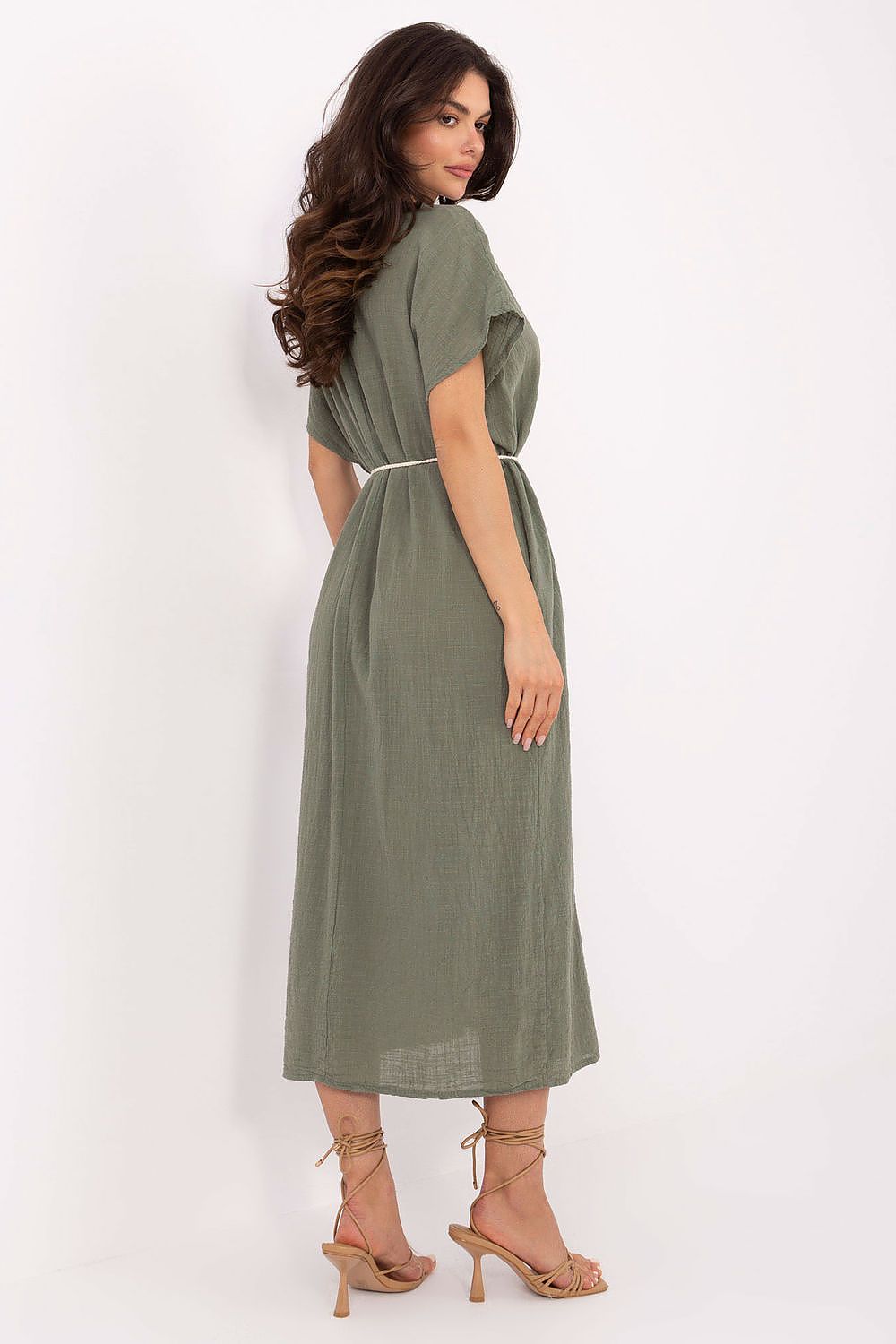 Cotton Midi Dress Breathable Summer Shirt Dress