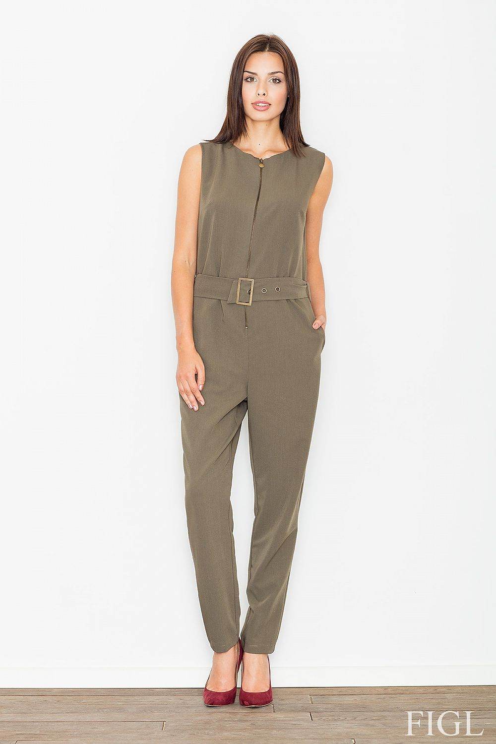 Chic Women's Sleeveless Overalls with Zipper Detail - INDIEZ COUTURE