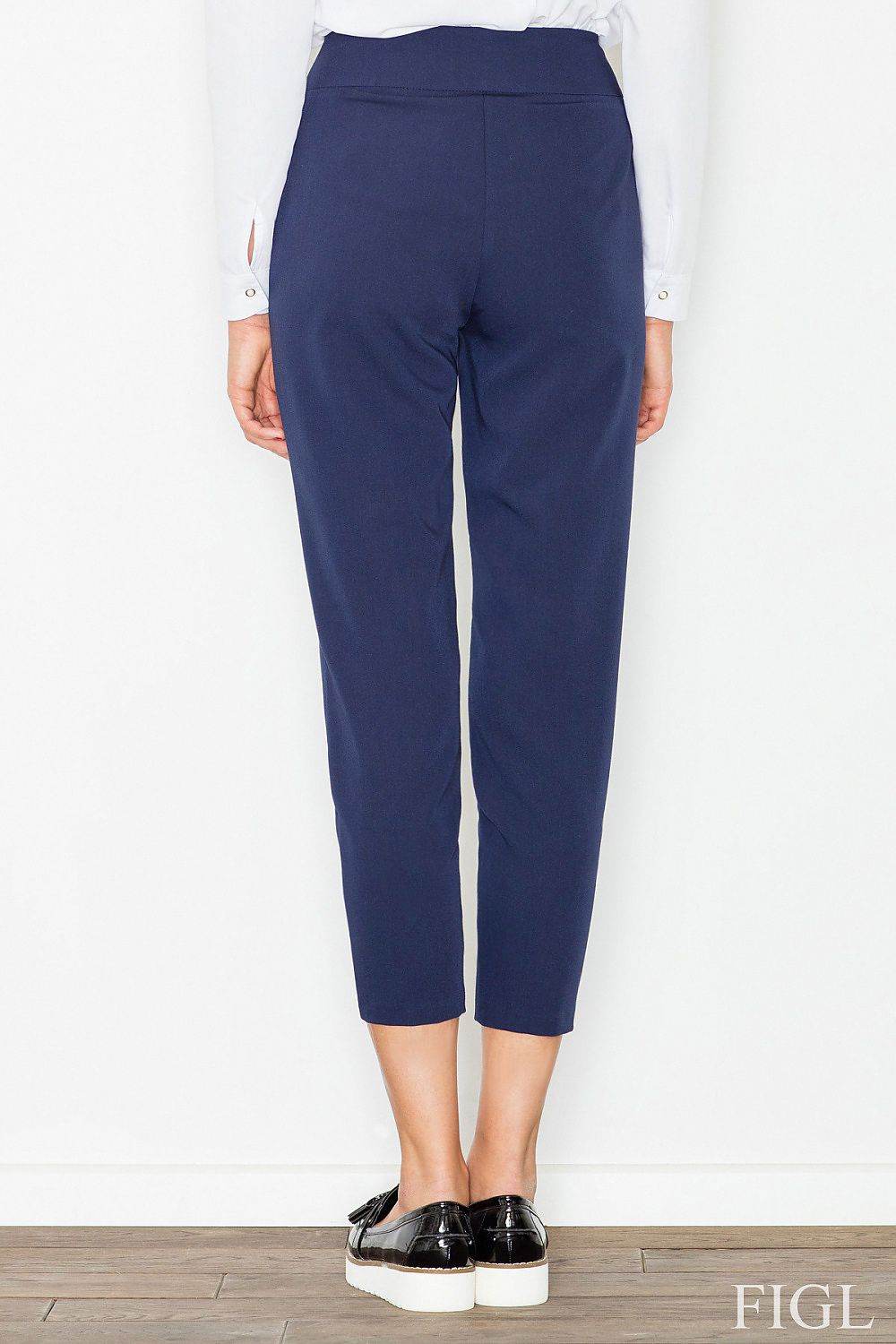 High Rise 7/8 Length Women's Trousers with Zip and Buttons - INDIEZ COUTURE