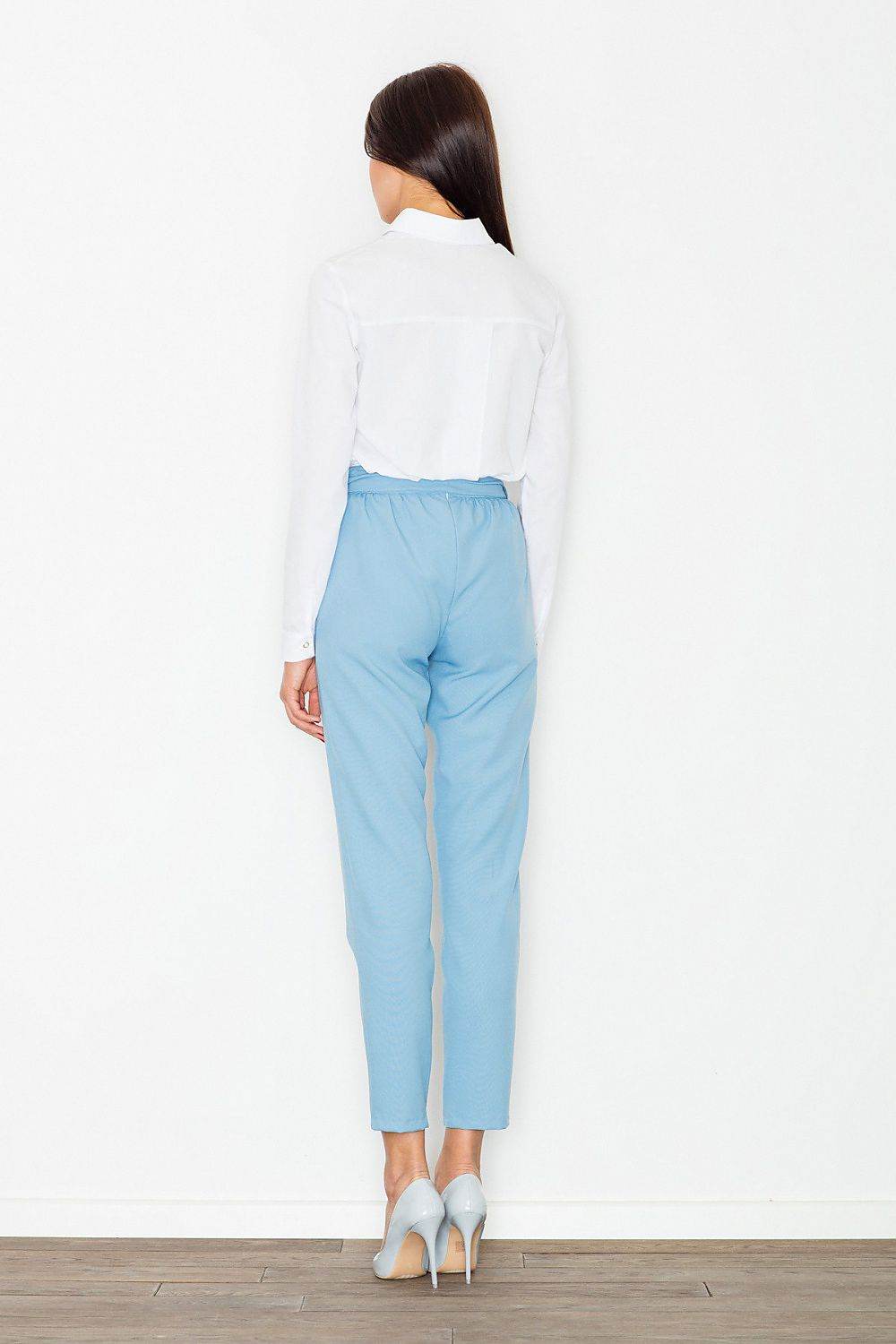 Women's Trousers with Decorative Crease and Sash Tie - INDIEZ COUTURE