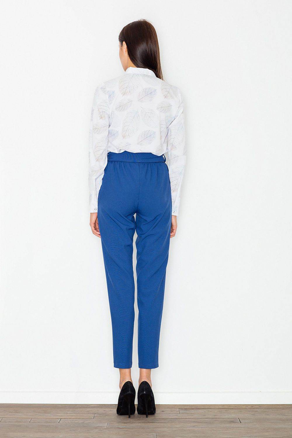 Women's Trousers with Decorative Crease and Sash Tie - INDIEZ COUTURE