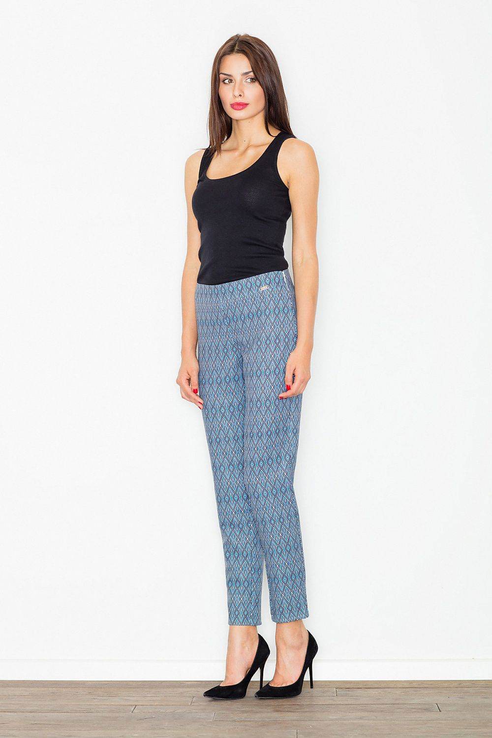 Elegant High-Waisted Women Trousers with Colorful Prints - INDIEZ COUTURE