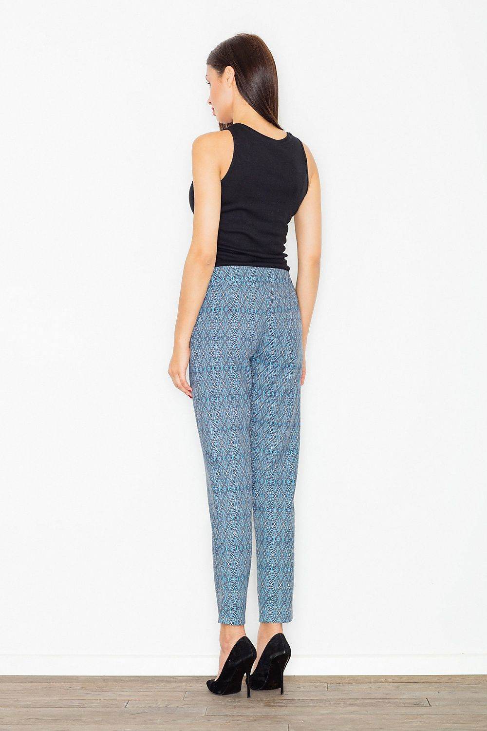 Elegant High-Waisted Women Trousers with Colorful Prints - INDIEZ COUTURE