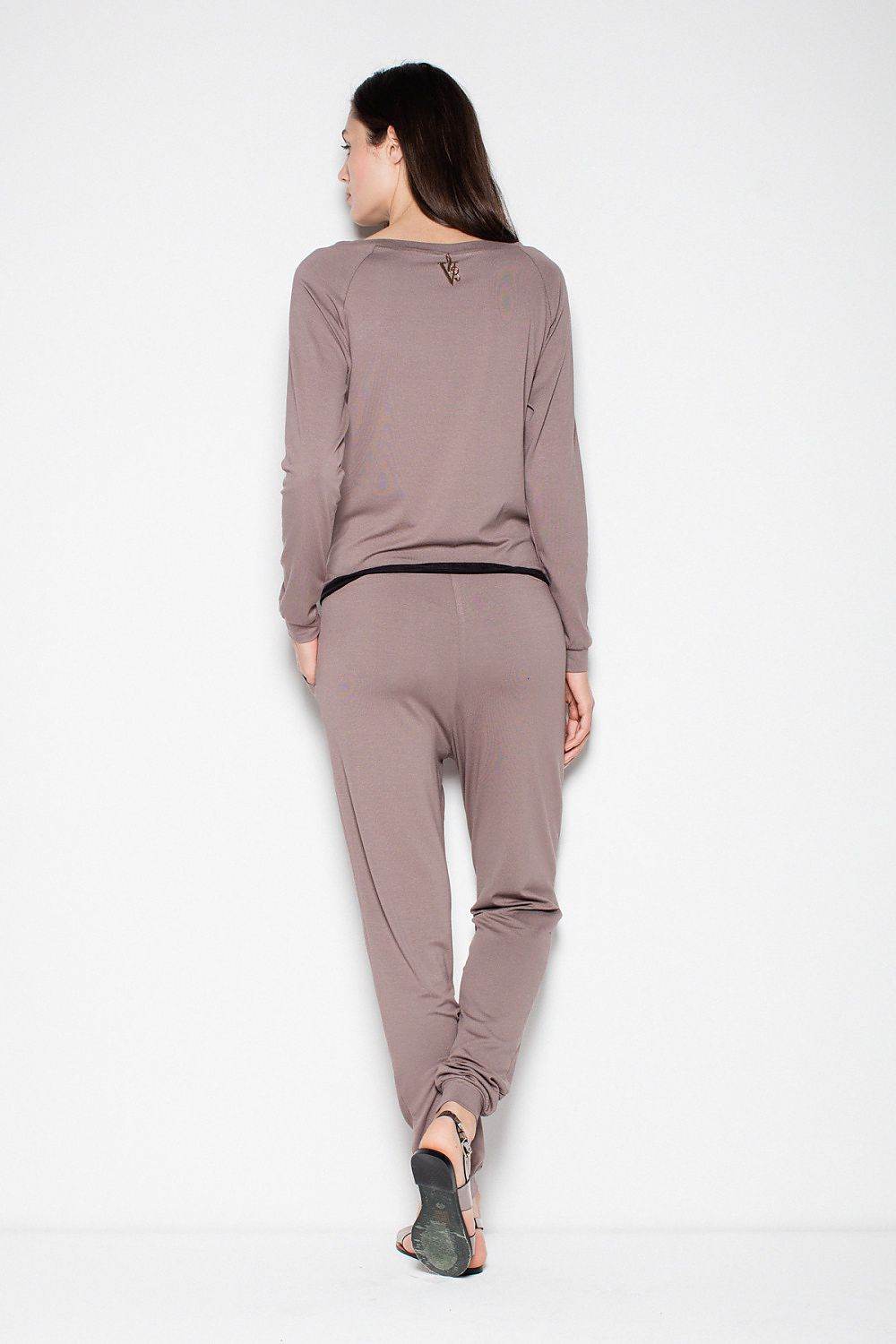 Chic Long-Sleeve Overall Jumpsuit with Contrasting Belt - INDIEZ COUTURE