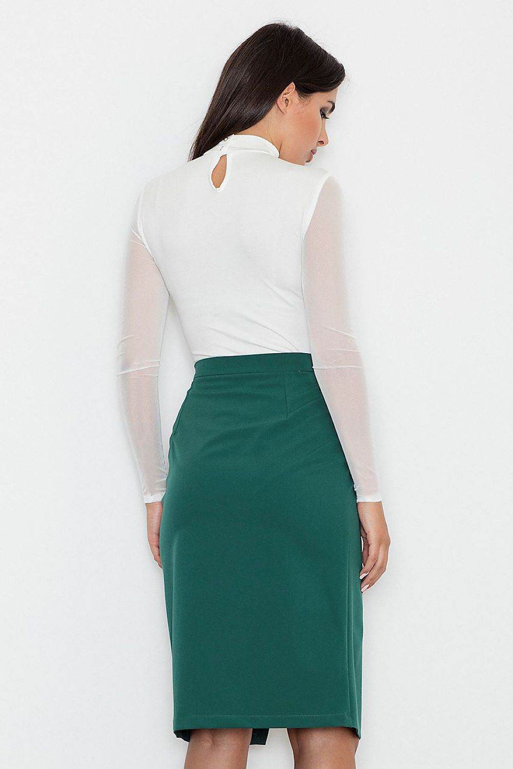 Classic Cotton Skirt with Front Flap and Belt - INDIEZ COUTURE