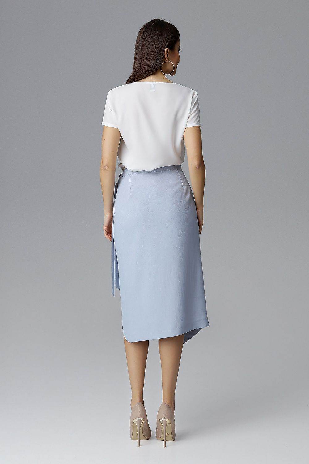 Asymmetrical Skirt with Waist Tie Detail - INDIEZ COUTURE
