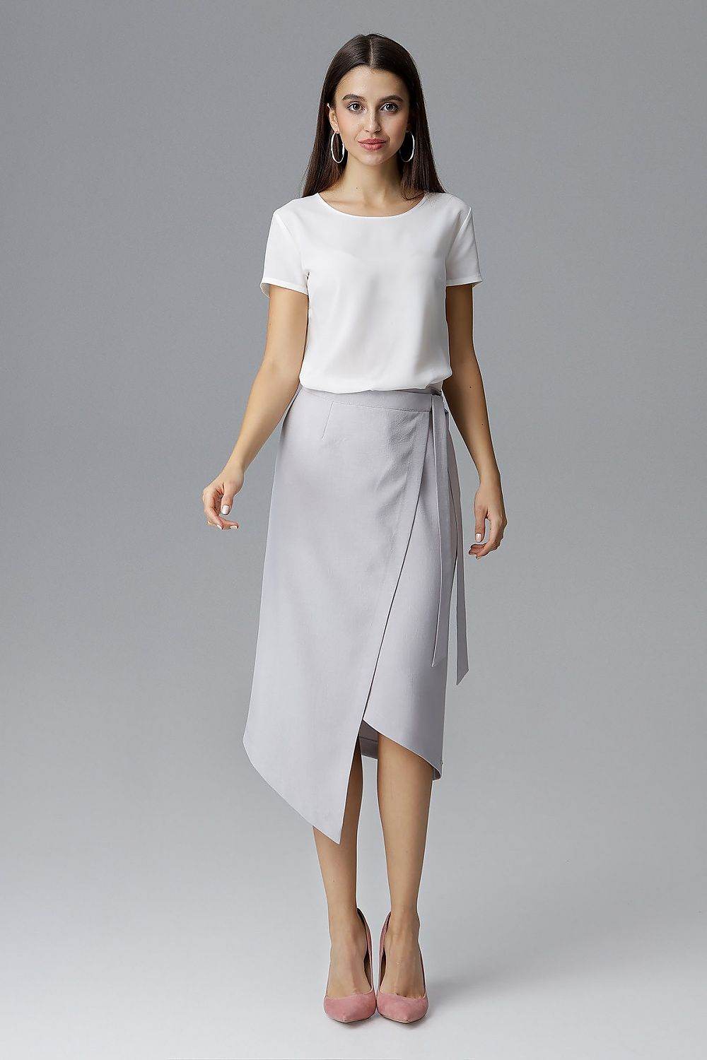 Asymmetrical Skirt with Waist Tie Detail - INDIEZ COUTURE