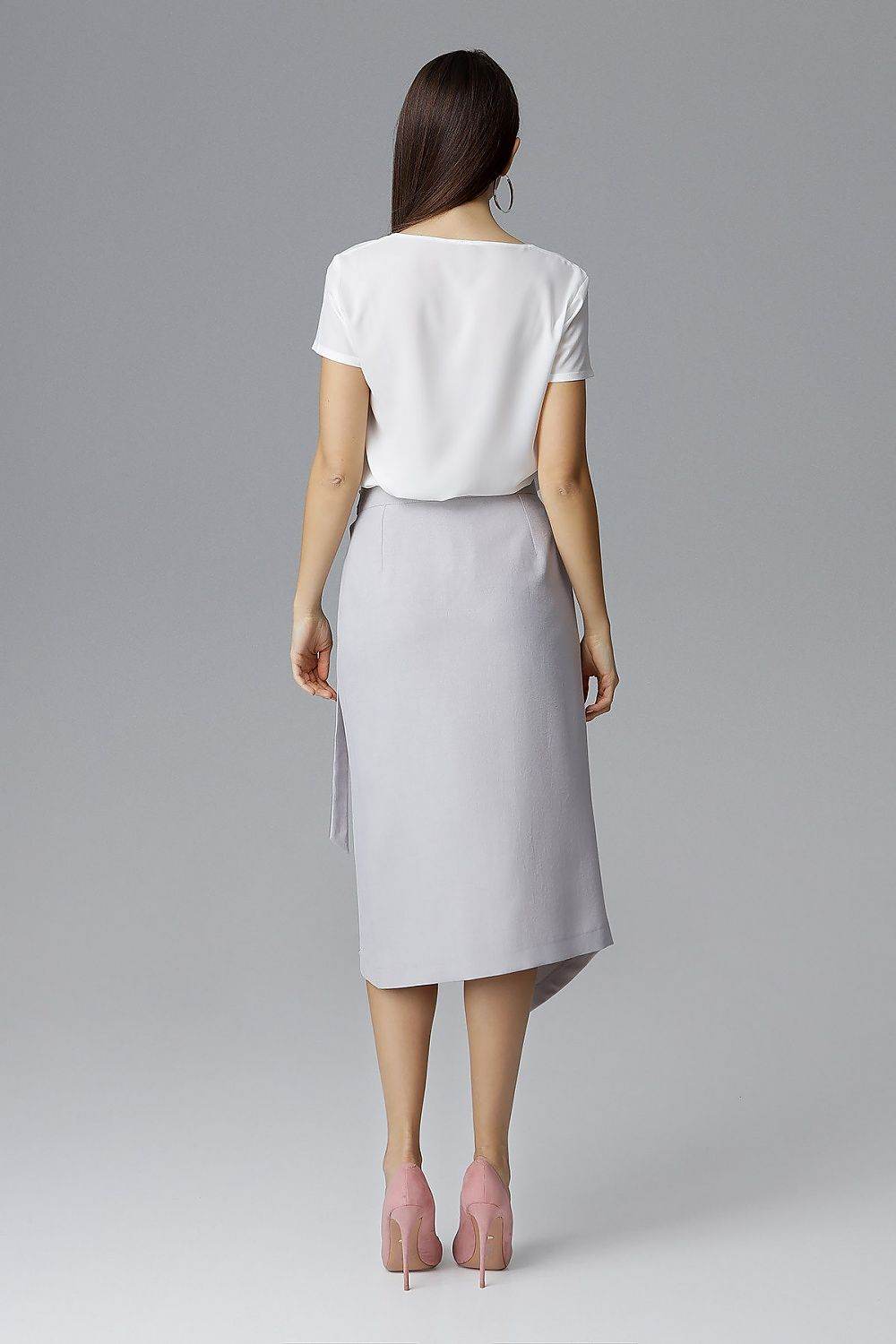 Asymmetrical Skirt with Waist Tie Detail - INDIEZ COUTURE