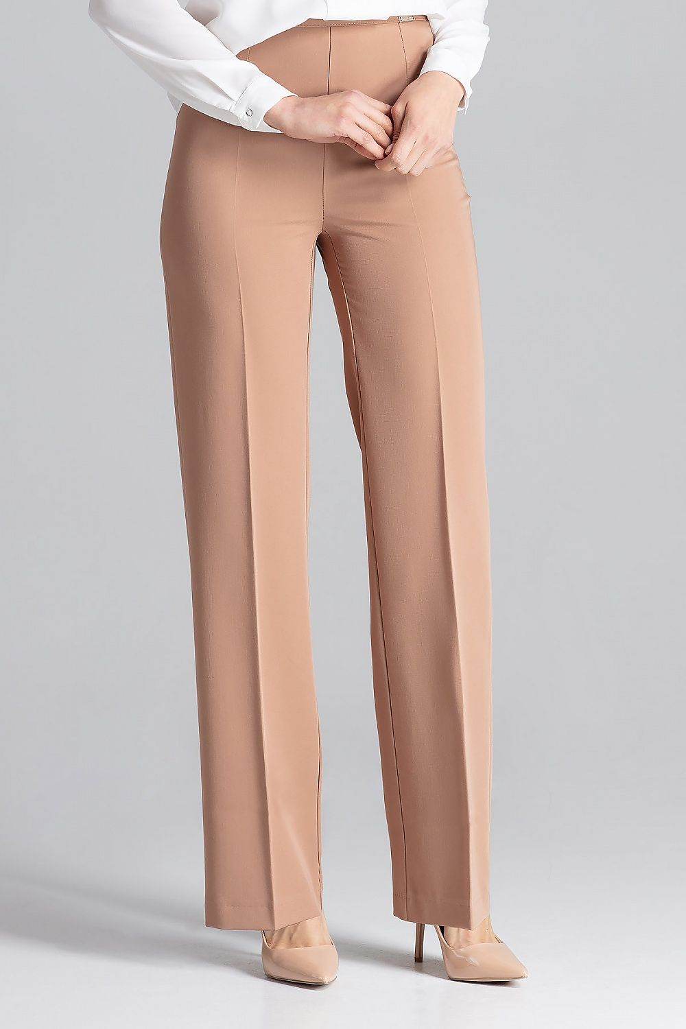 Wide Leg Trousers with Side Zipper by Figl - INDIEZ COUTURE