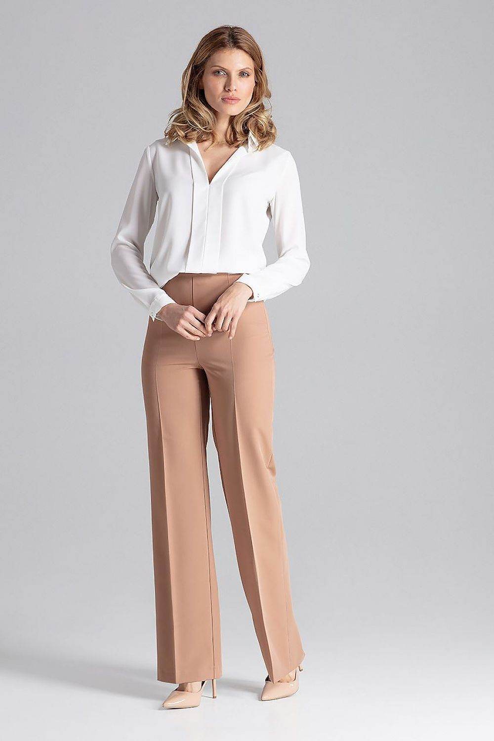 Wide Leg Trousers with Side Zipper by Figl - INDIEZ COUTURE