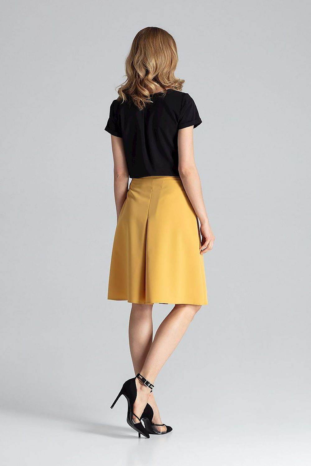 A-Line Midi Skirt with Contrast Pleats - INDIEZ COUTURE