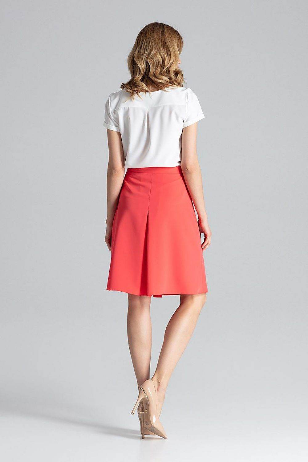 A-Line Midi Skirt with Contrast Pleats - INDIEZ COUTURE