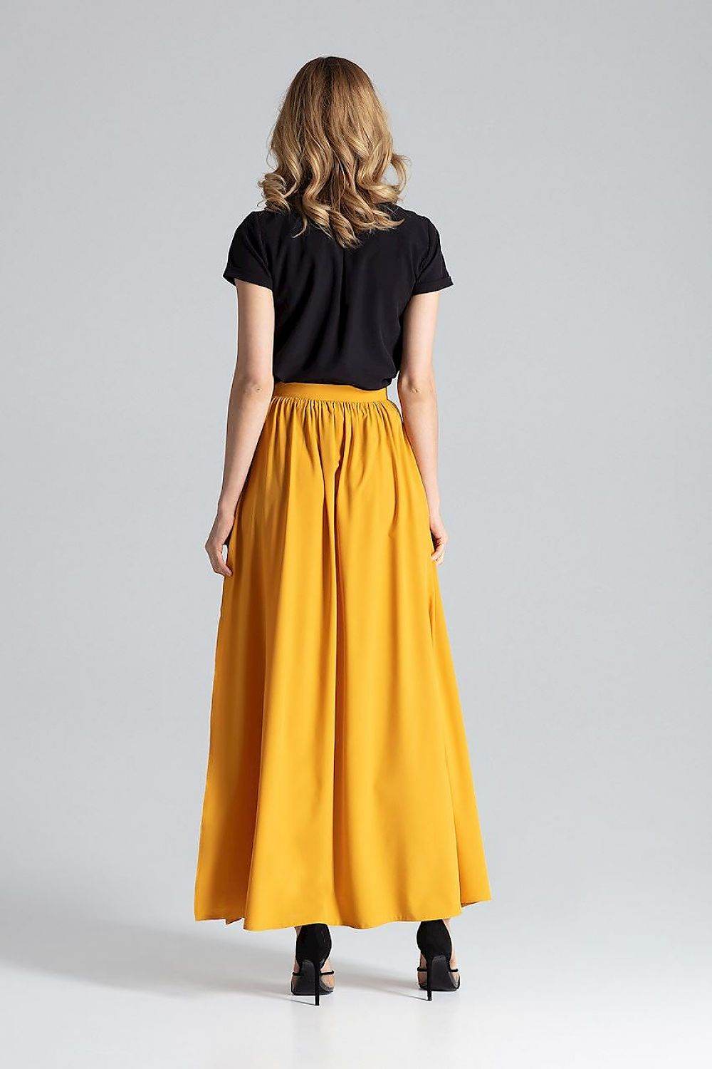 Long Wide Skirt with Side Slits and Zipper - INDIEZ COUTURE