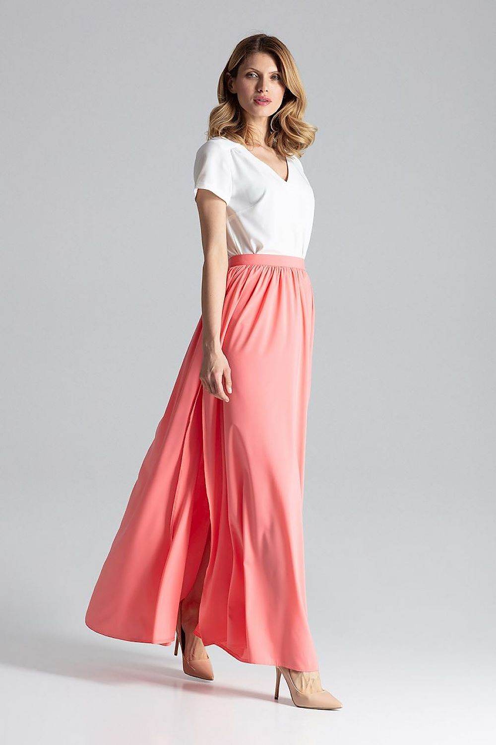Long Wide Skirt with Side Slits and Zipper - INDIEZ COUTURE