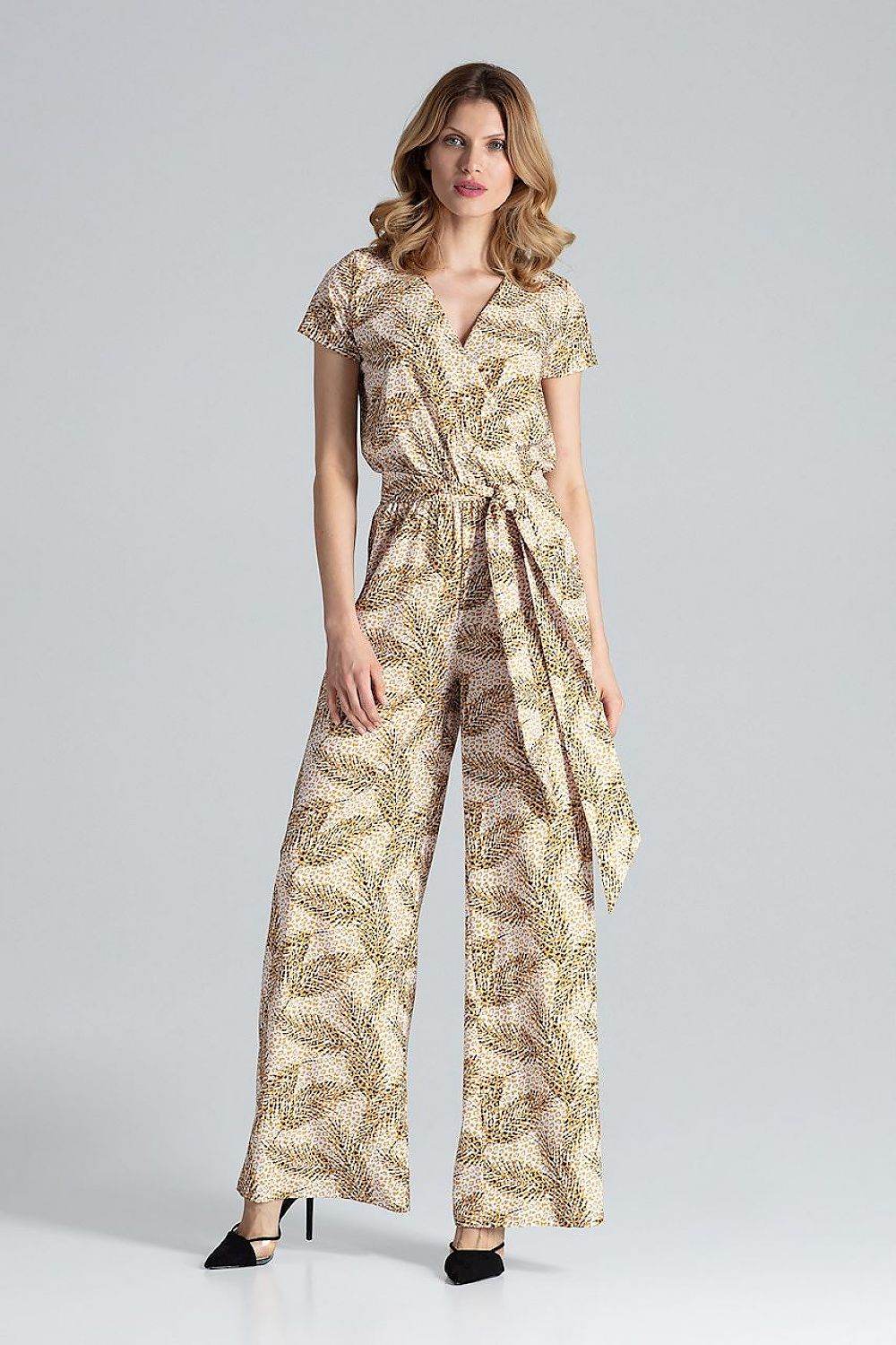 Elegant V-Neck Jumpsuit with Wide Legs - INDIEZ COUTURE