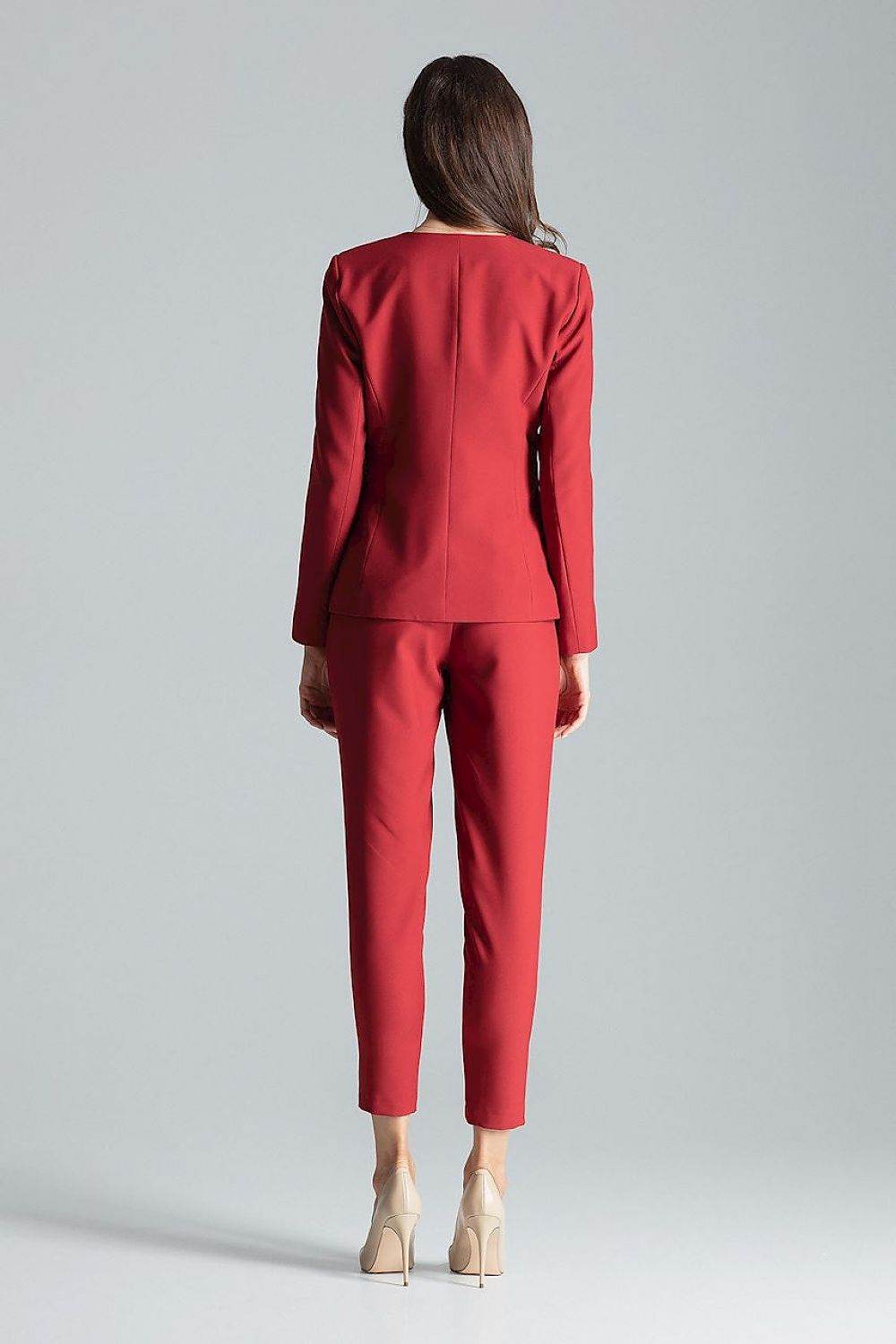 Maroon Classic Jacket with One Button Fastening - INDIEZ COUTURE