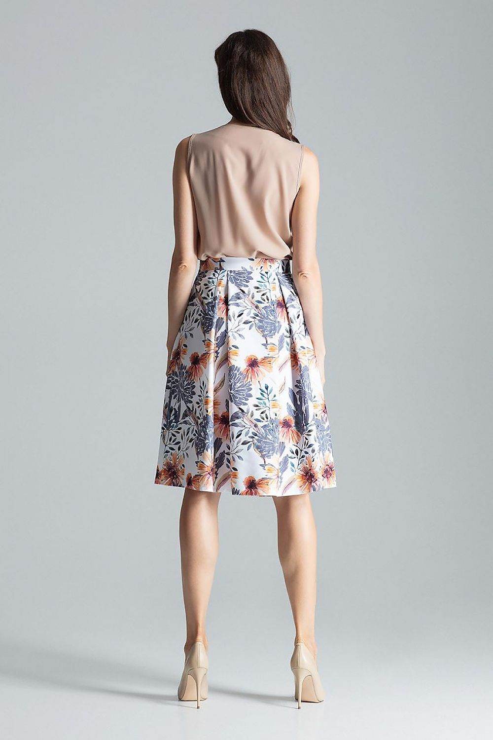 Brown Midi Skirt with Asymmetric Slit - INDIEZ COUTURE