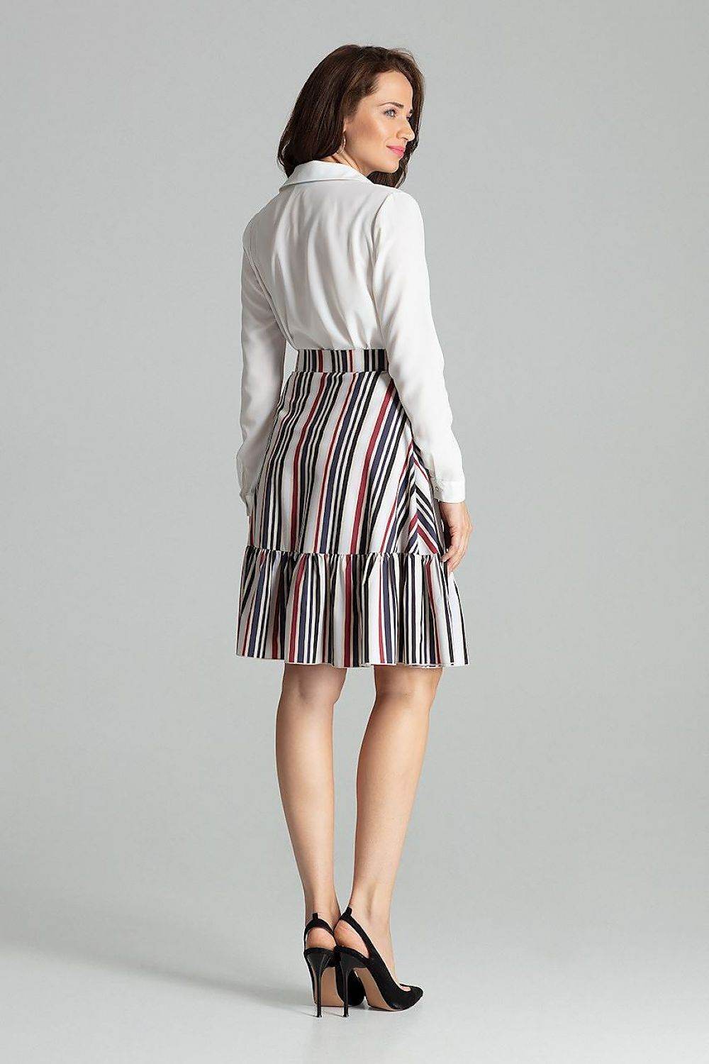 Sapphire Flared Knee Length Skirt with Ruffle - INDIEZ COUTURE