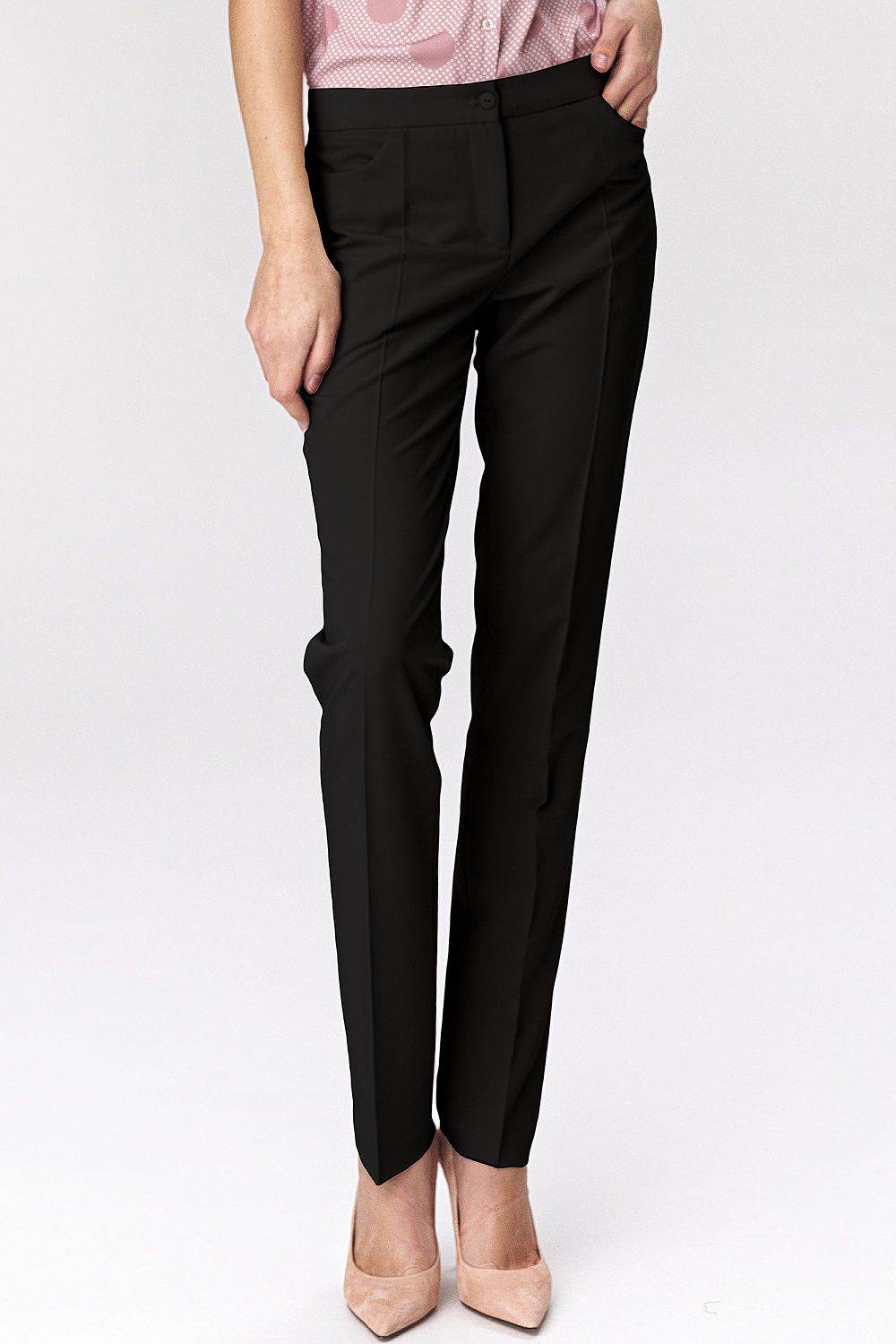Tailored Black Classic Trousers for Women with Viscose Blend - INDIEZ COUTURE