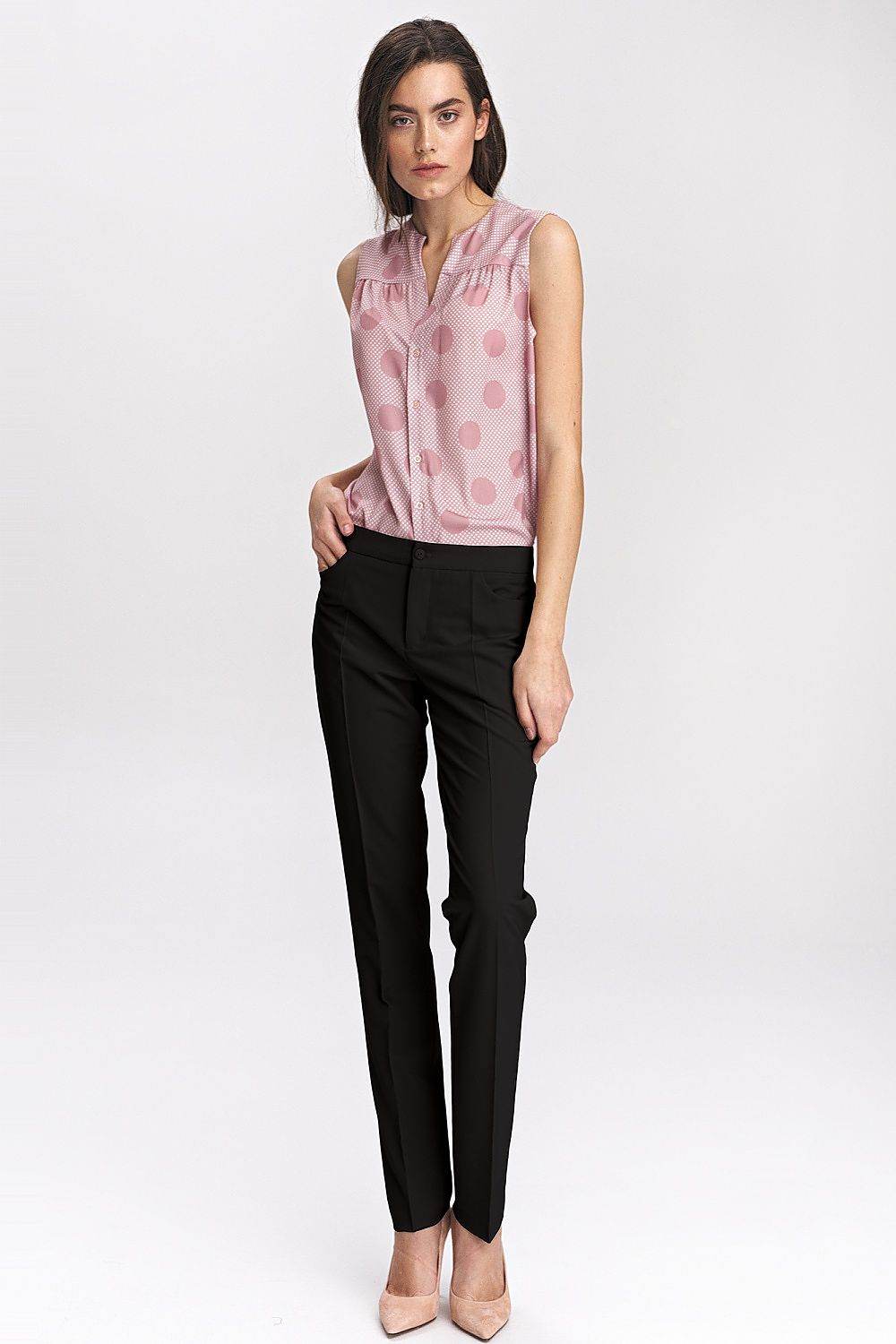 Tailored Black Classic Trousers for Women with Viscose Blend - INDIEZ COUTURE