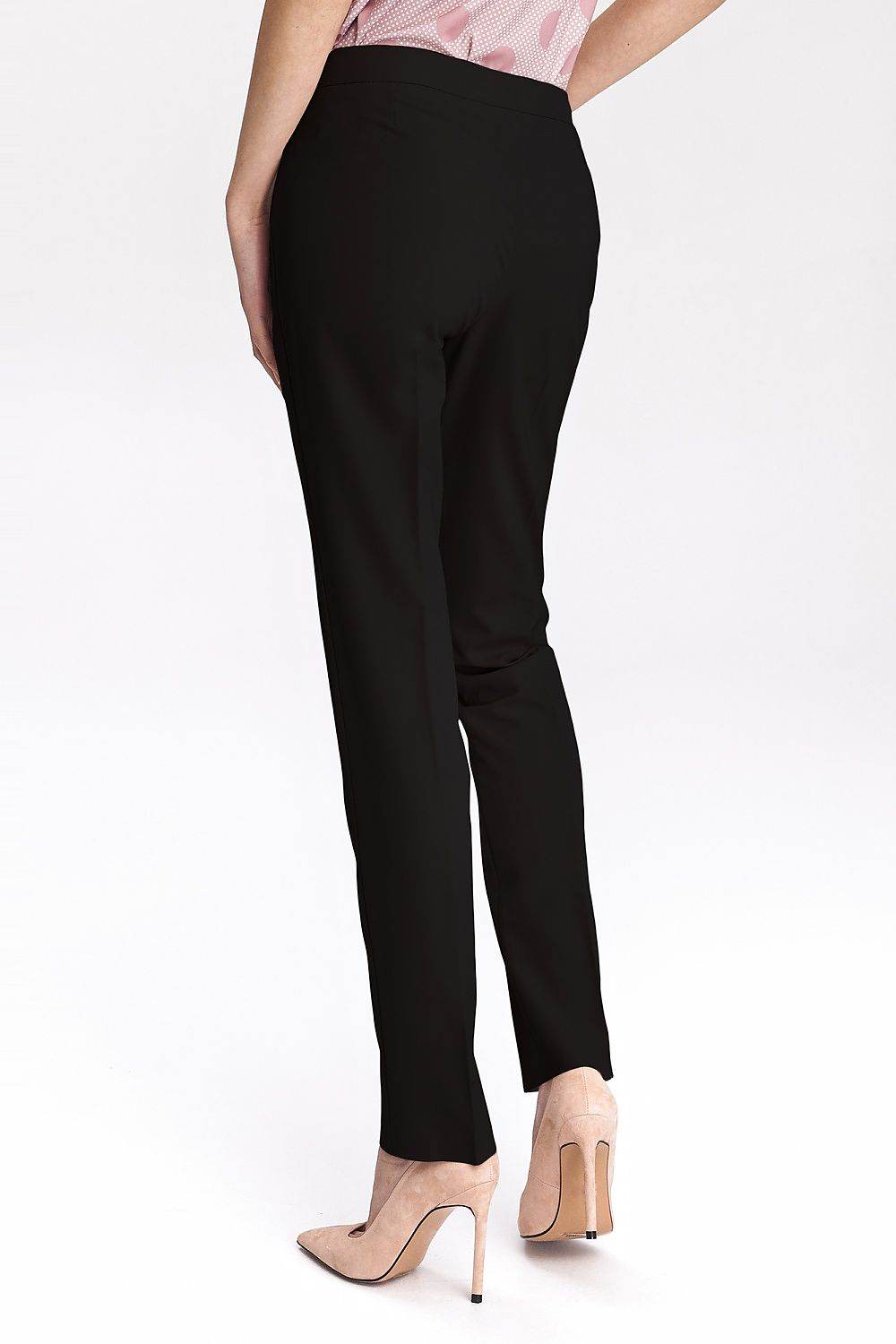 Tailored Black Classic Trousers for Women with Viscose Blend - INDIEZ COUTURE