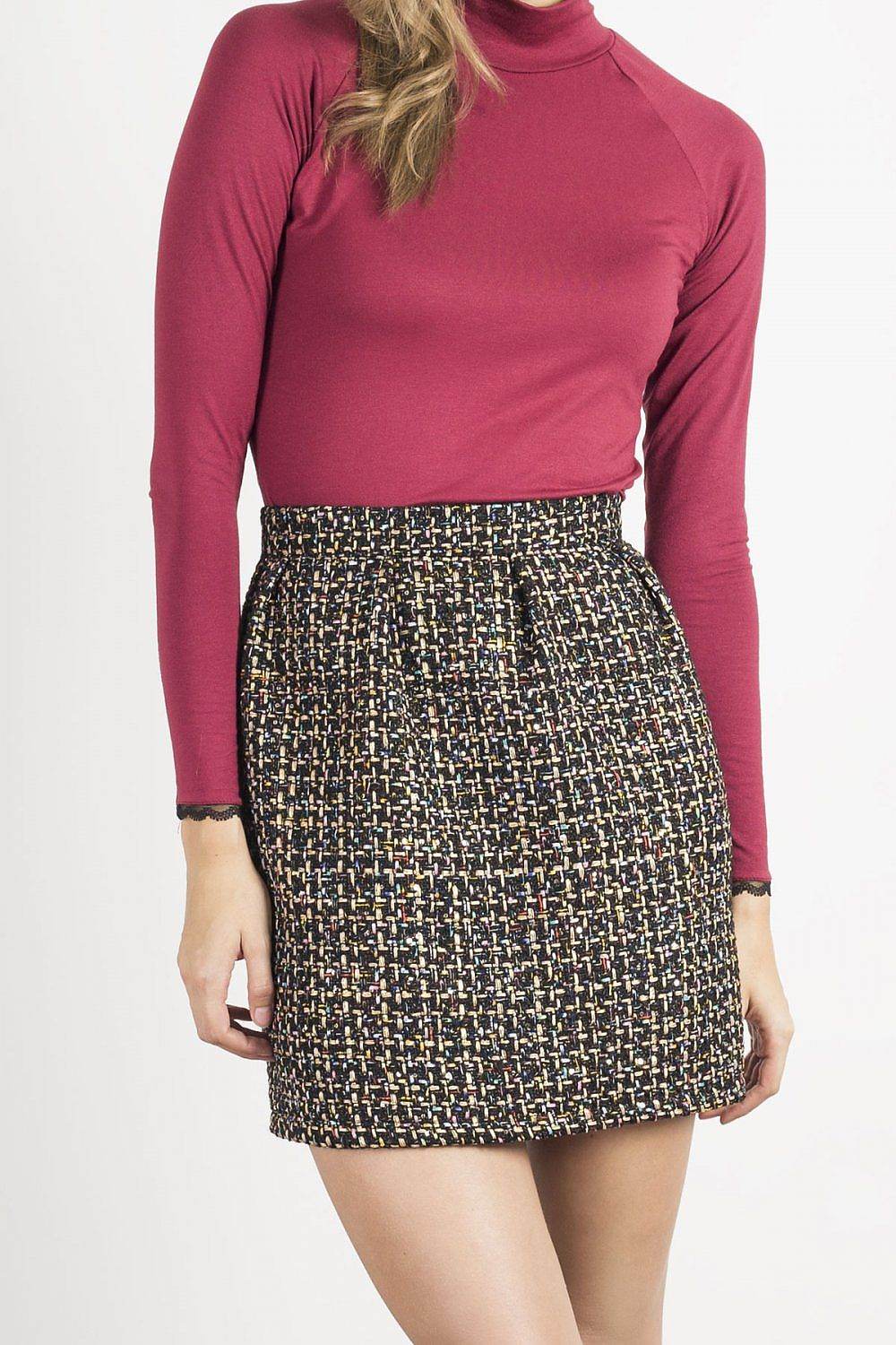 Glamorous Mini Skirt with Decorative Zipper - INDIEZ COUTURE