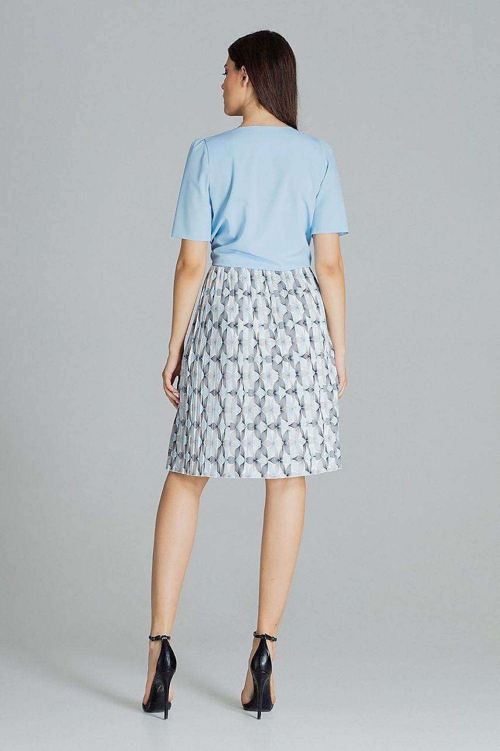 Pleated Patterned Midi Skirt with Rubber Waistband - INDIEZ COUTURE