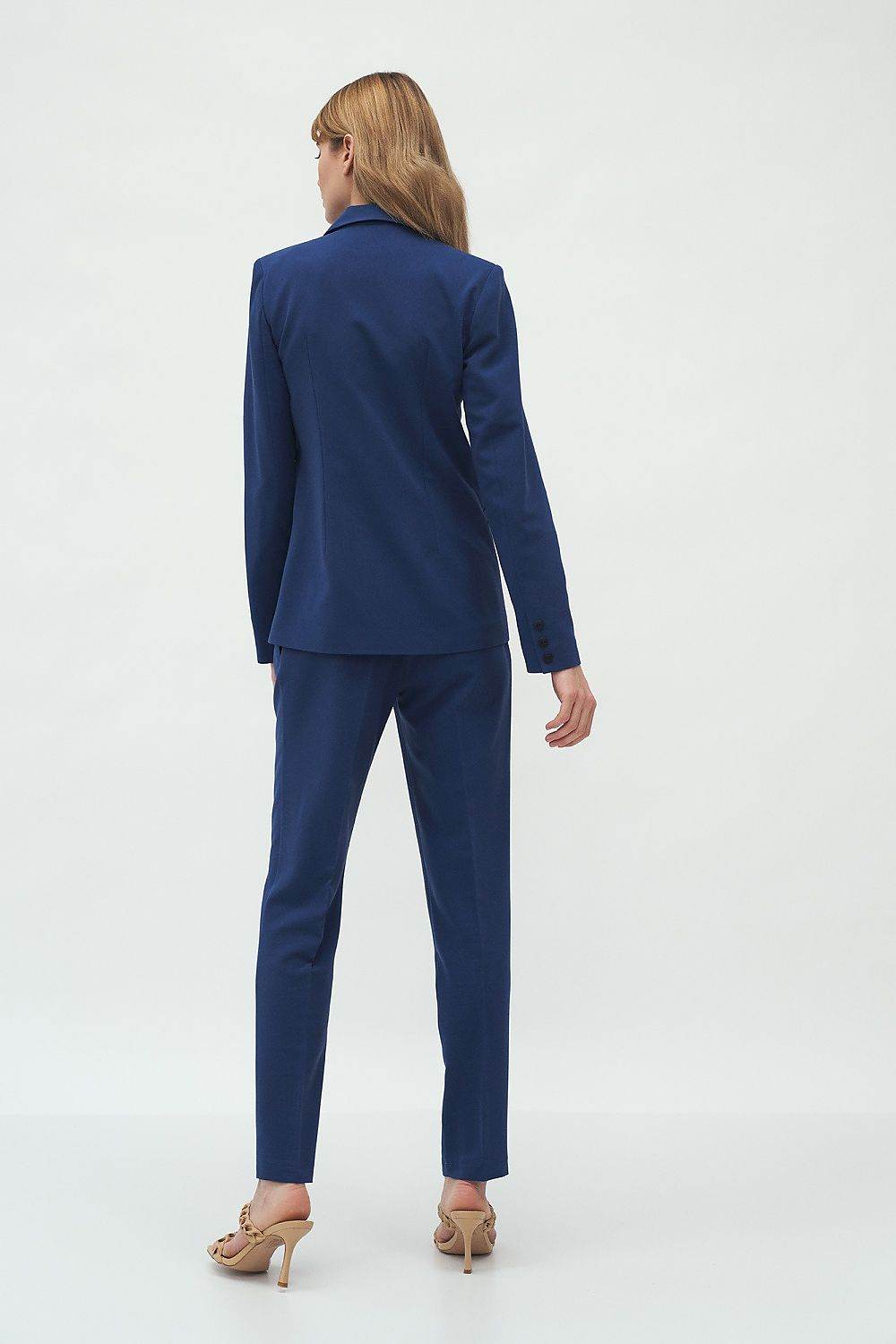 Tailored Navy Blazer with Notched Lapels - INDIEZ COUTURE