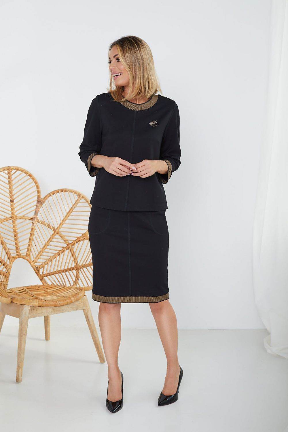 Two-Piece Knitwear Set with Boxy Top - INDIEZ COUTURE