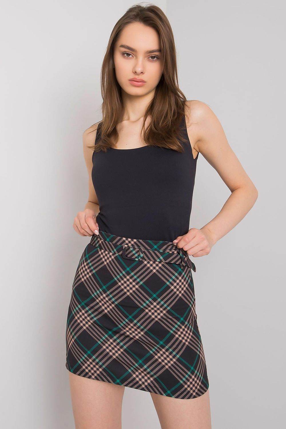 Checked Mini Skirt with Covered Zip - INDIEZ COUTURE