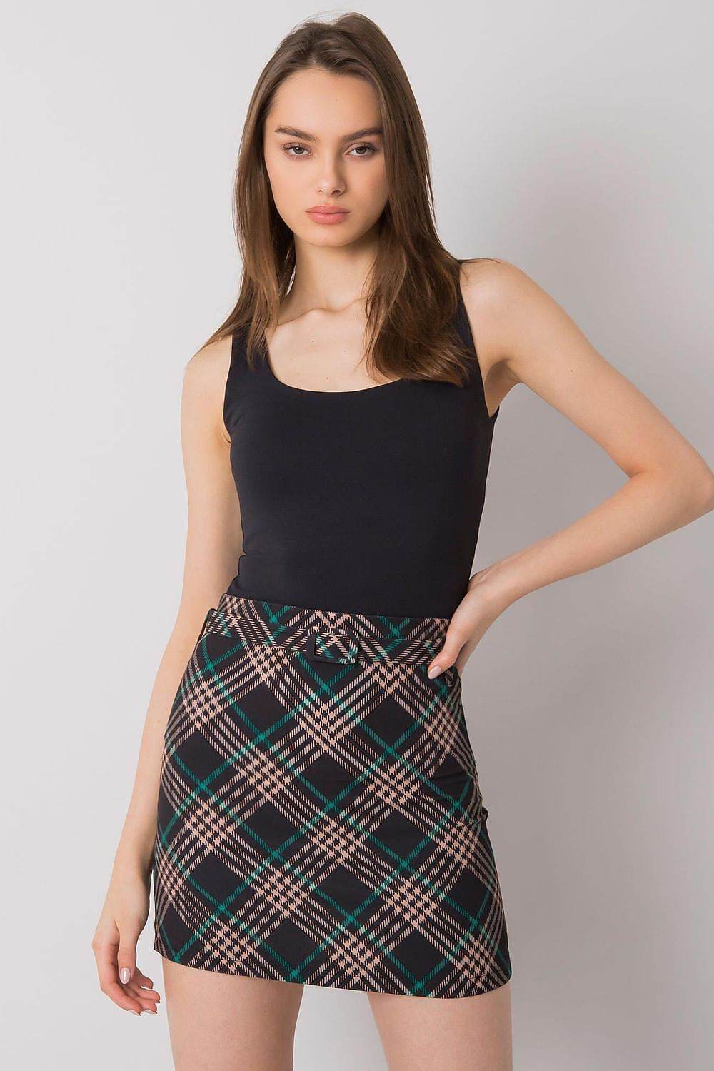 Checked Mini Skirt with Covered Zip - INDIEZ COUTURE
