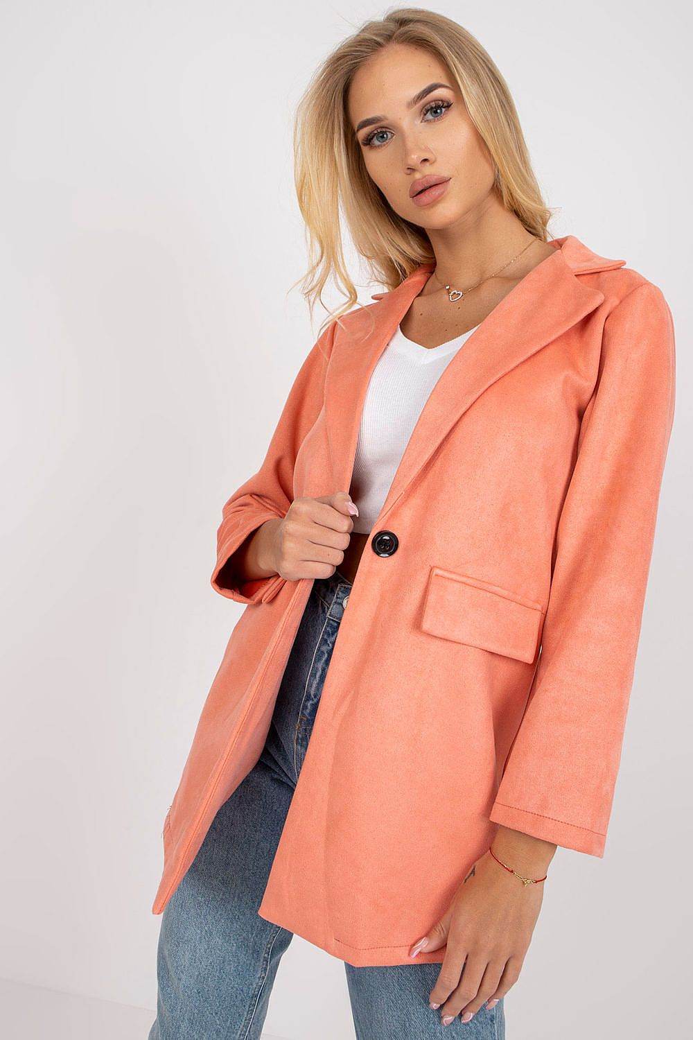 Imitation Suede Jacket with Zipper and Long Sleeves - INDIEZ COUTURE