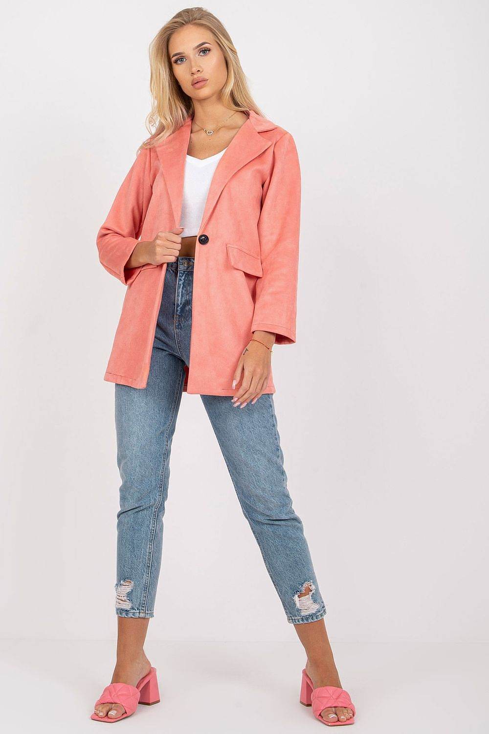 Imitation Suede Jacket with Zipper and Long Sleeves - INDIEZ COUTURE