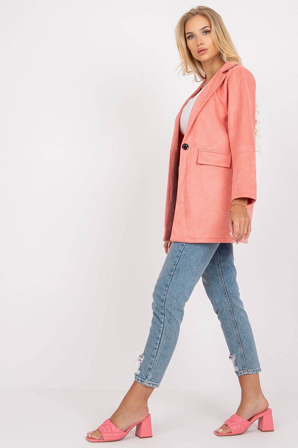 Imitation Suede Jacket with Zipper and Long Sleeves - INDIEZ COUTURE