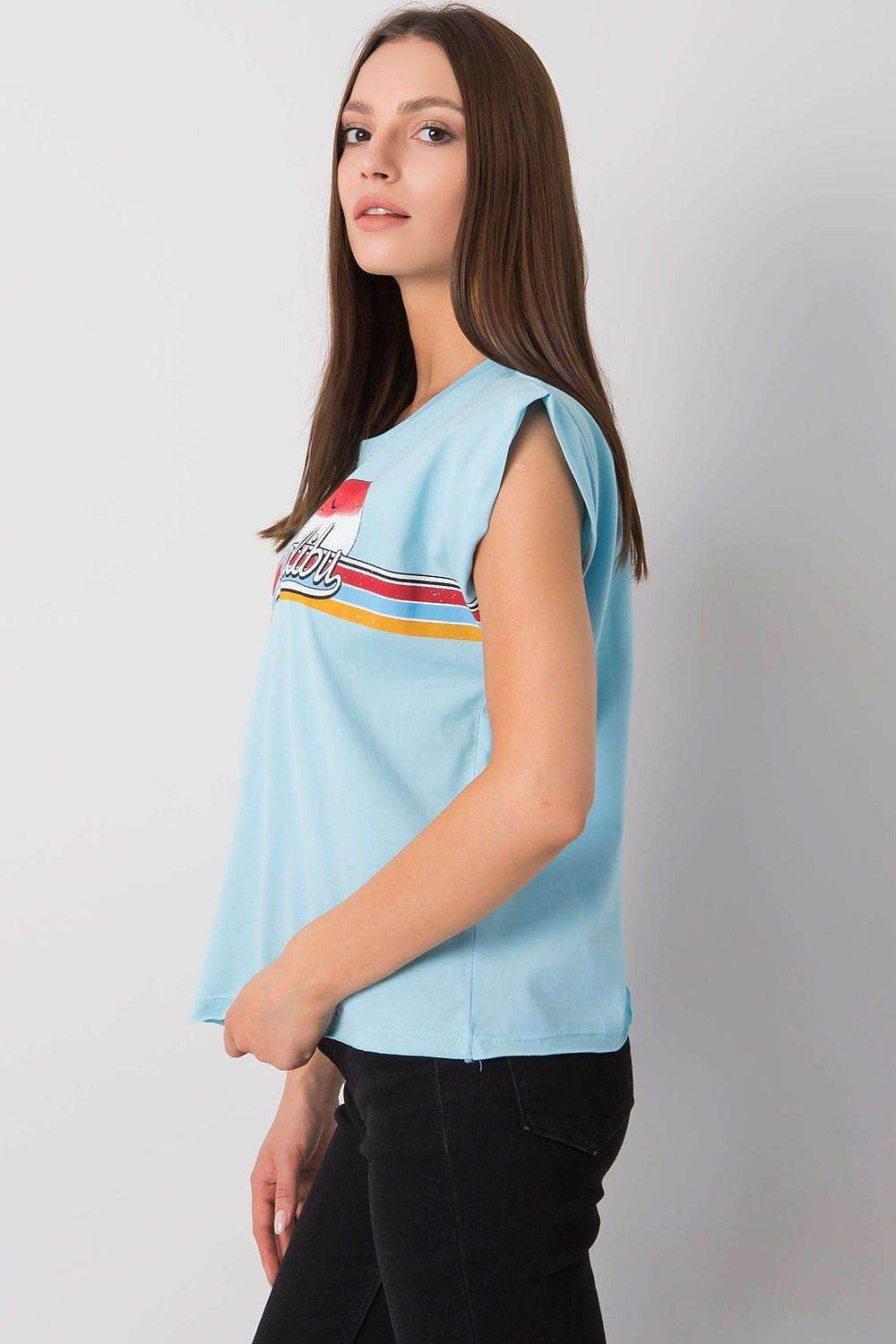 Trendy Print T-Shirt with Classic Round Neckline - INDIEZ COUTURE