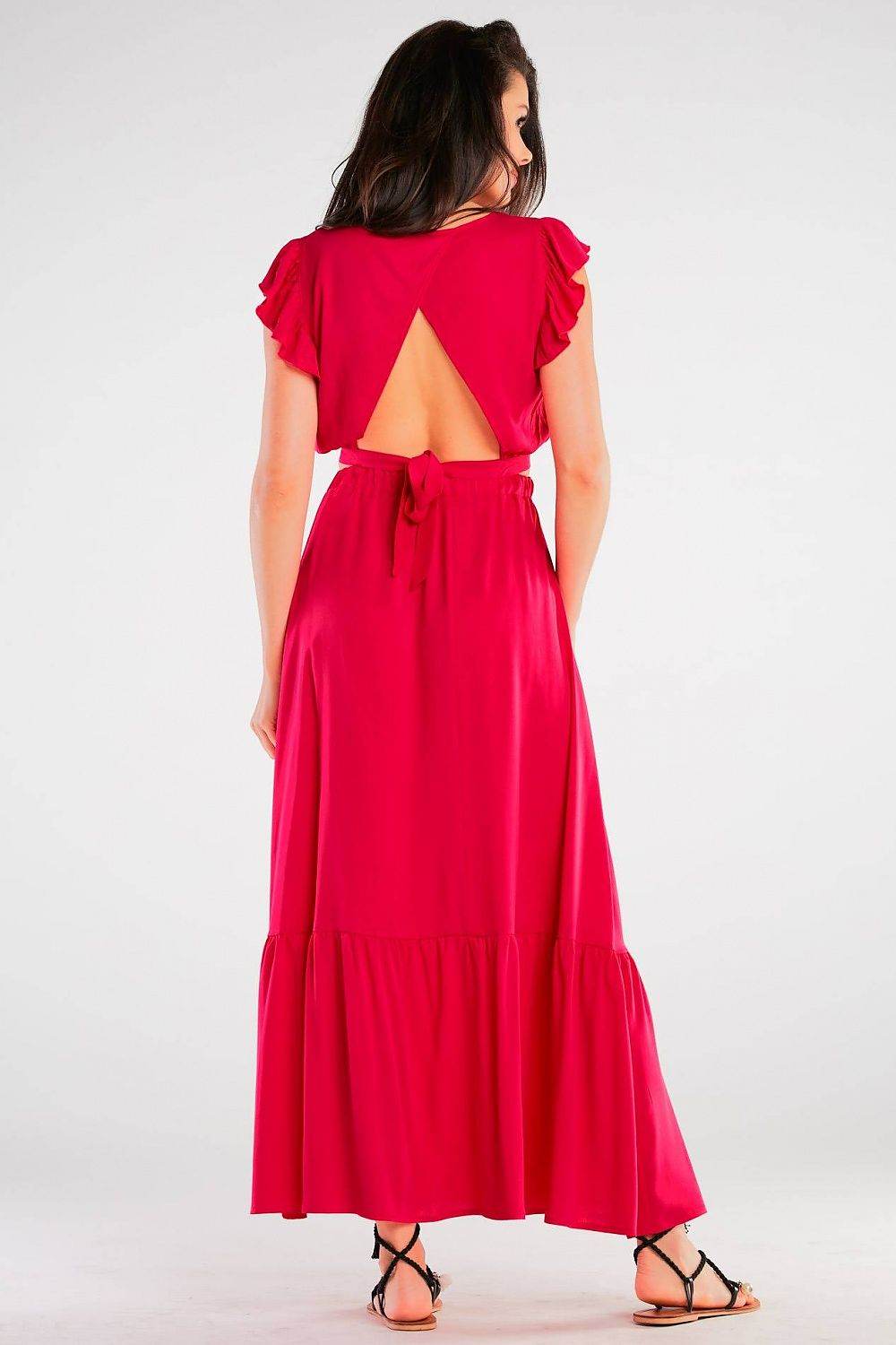 Frilled Maxi Skirt with Elastic Waist - INDIEZ COUTURE