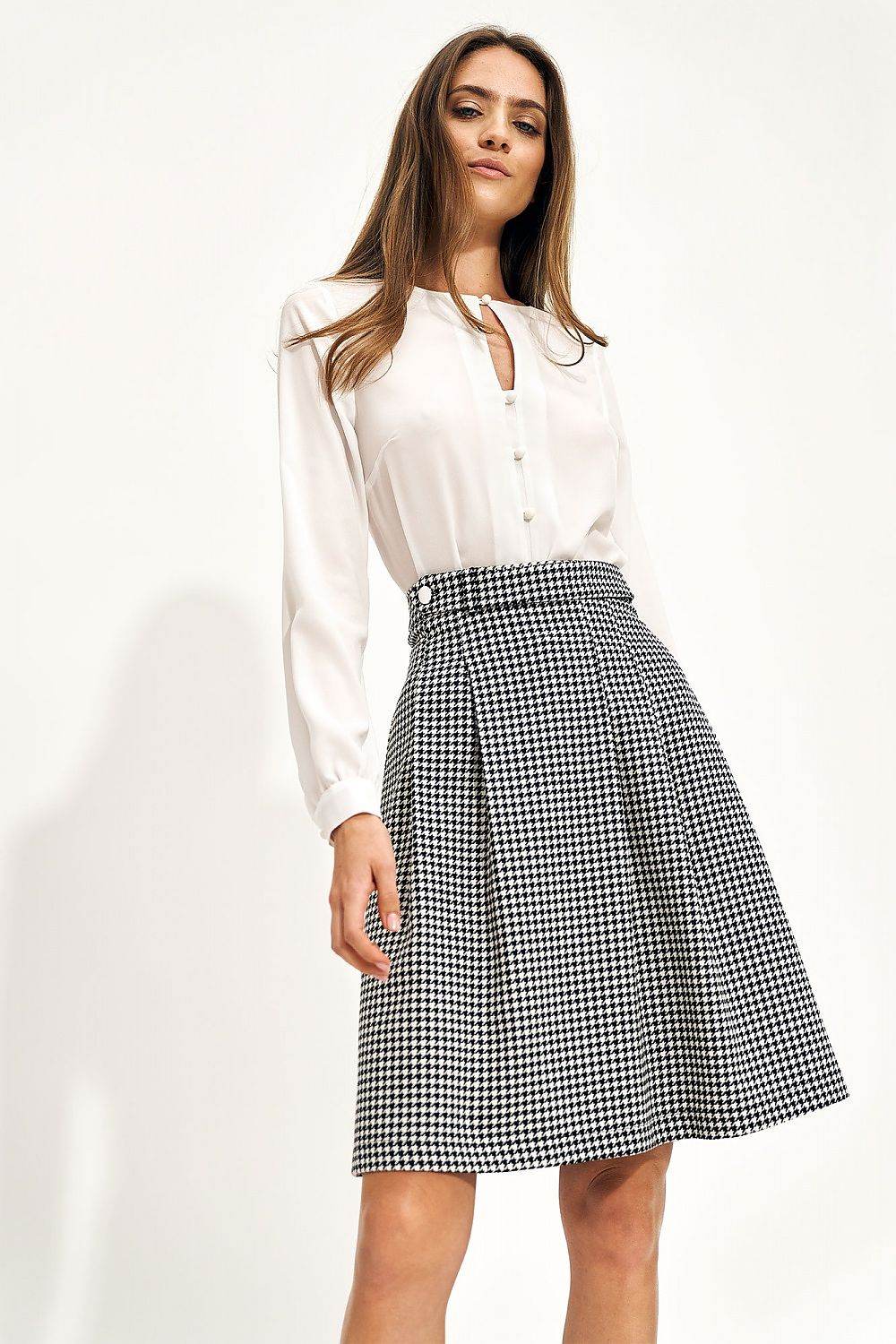 High Waist Flared Skirt with Belt - INDIEZ COUTURE