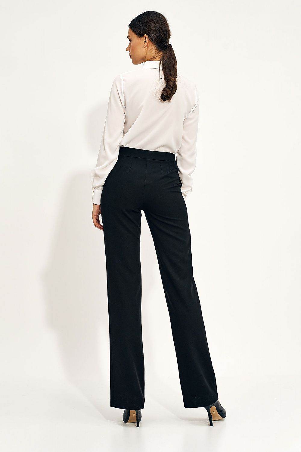 Elegant Women's Trousers with High Rise and Loose Legs - INDIEZ COUTURE