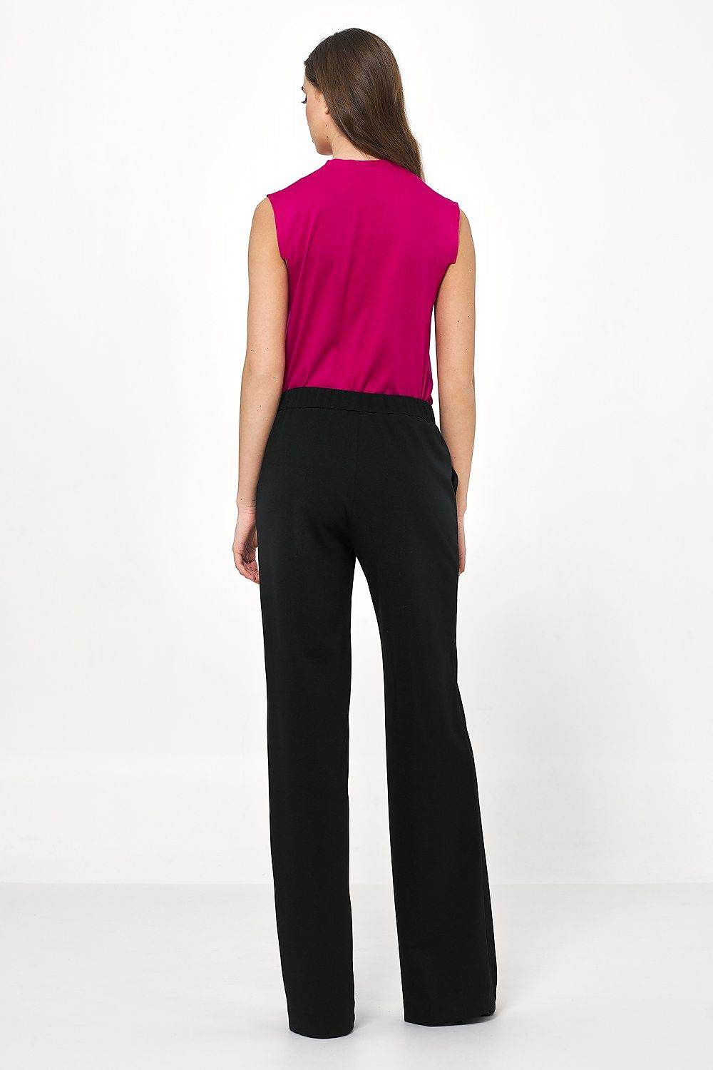 Elegant Beige Loose Cut Trousers for Women with Elevated Waist Design - INDIEZ COUTURE