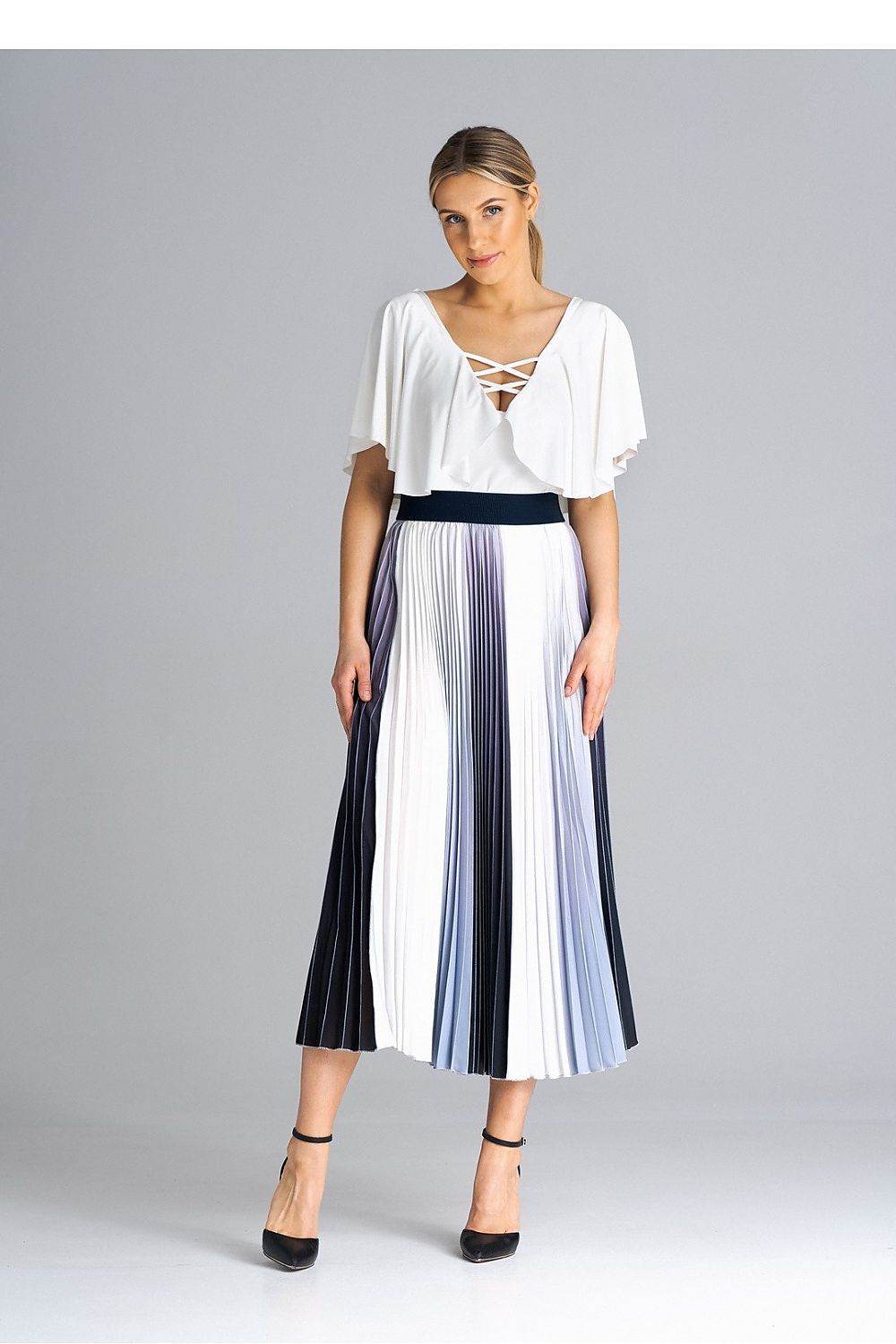 Midi Pleated Skirt with Elastic Waistband - INDIEZ COUTURE