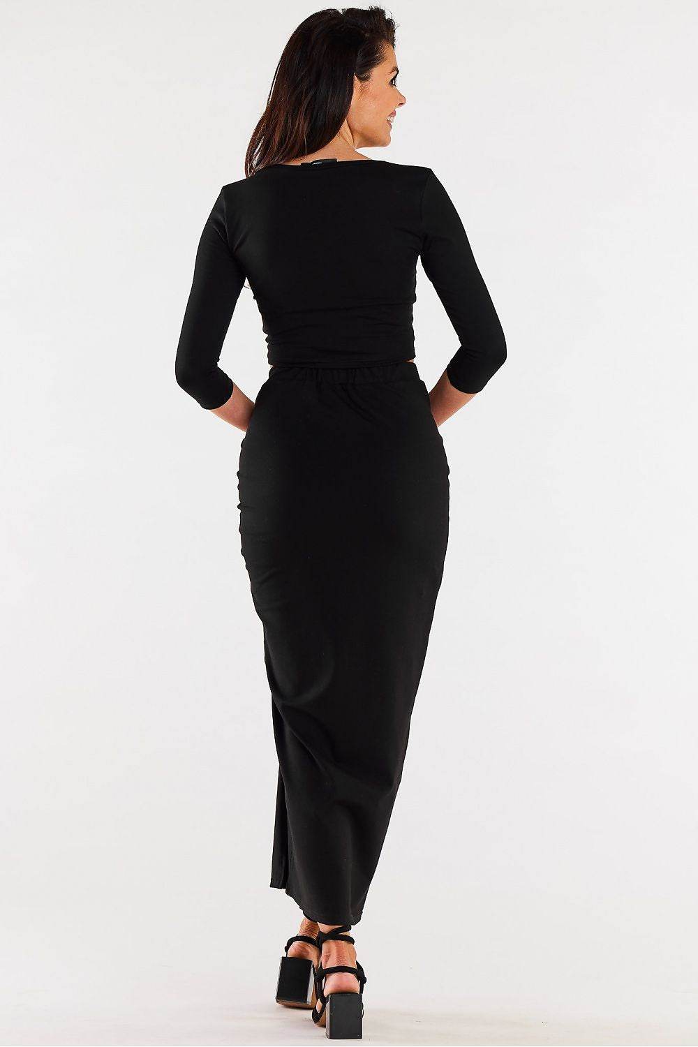 Soft Knit Maxi Skirt with Elegant Slit - INDIEZ COUTURE