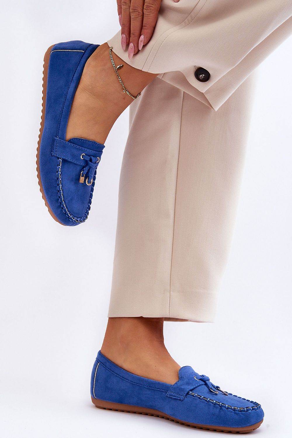Eco-Suede Women’s Moccasins with Decorative Straps - INDIEZ COUTURE