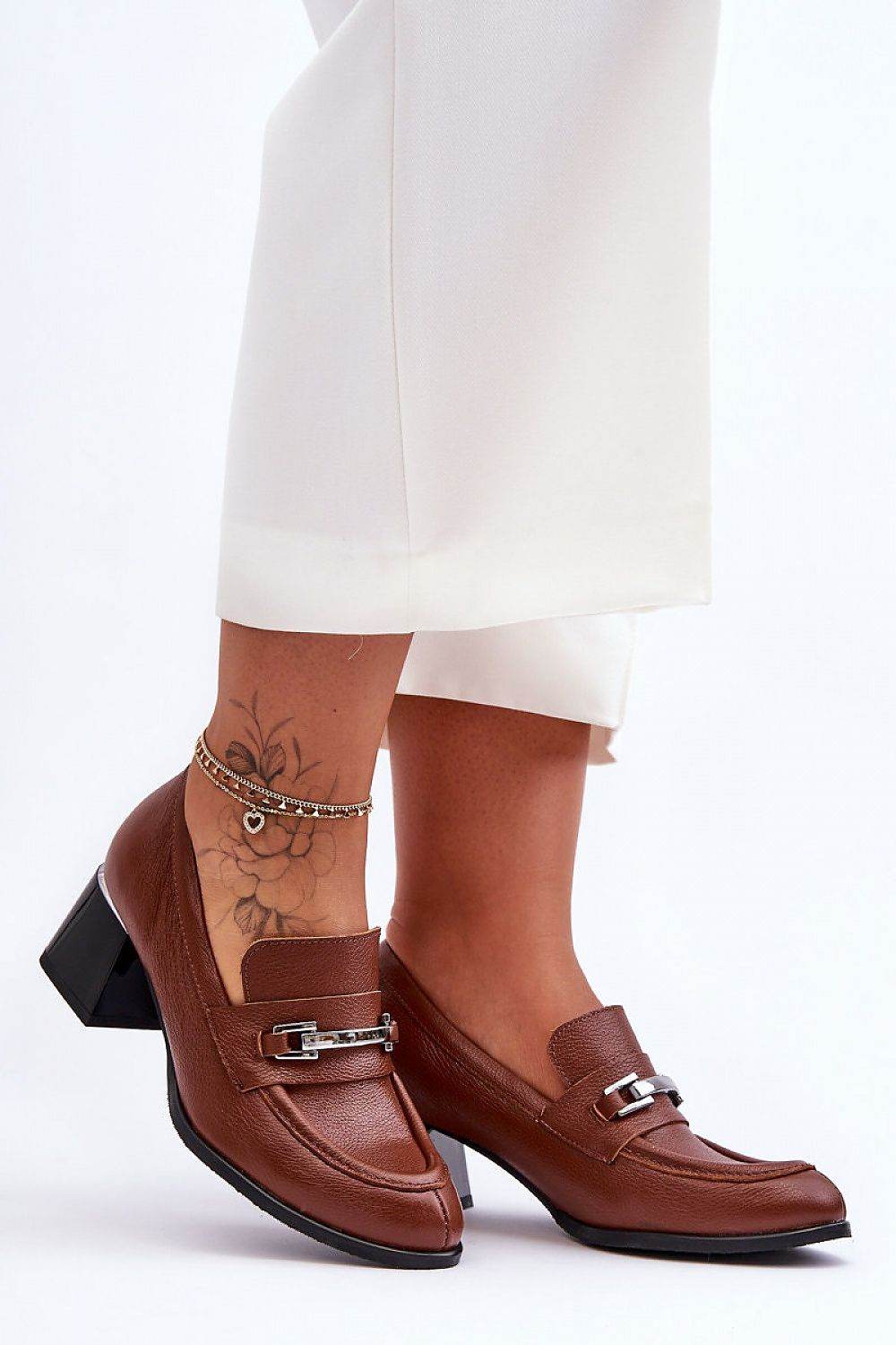 Comfortable Natural Leather Heel Pumps for All Day Wear - INDIEZ COUTURE