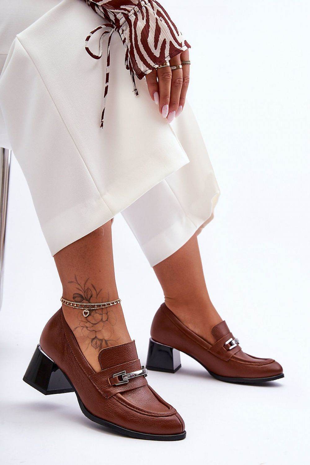 Comfortable Natural Leather Heel Pumps for All Day Wear - INDIEZ COUTURE