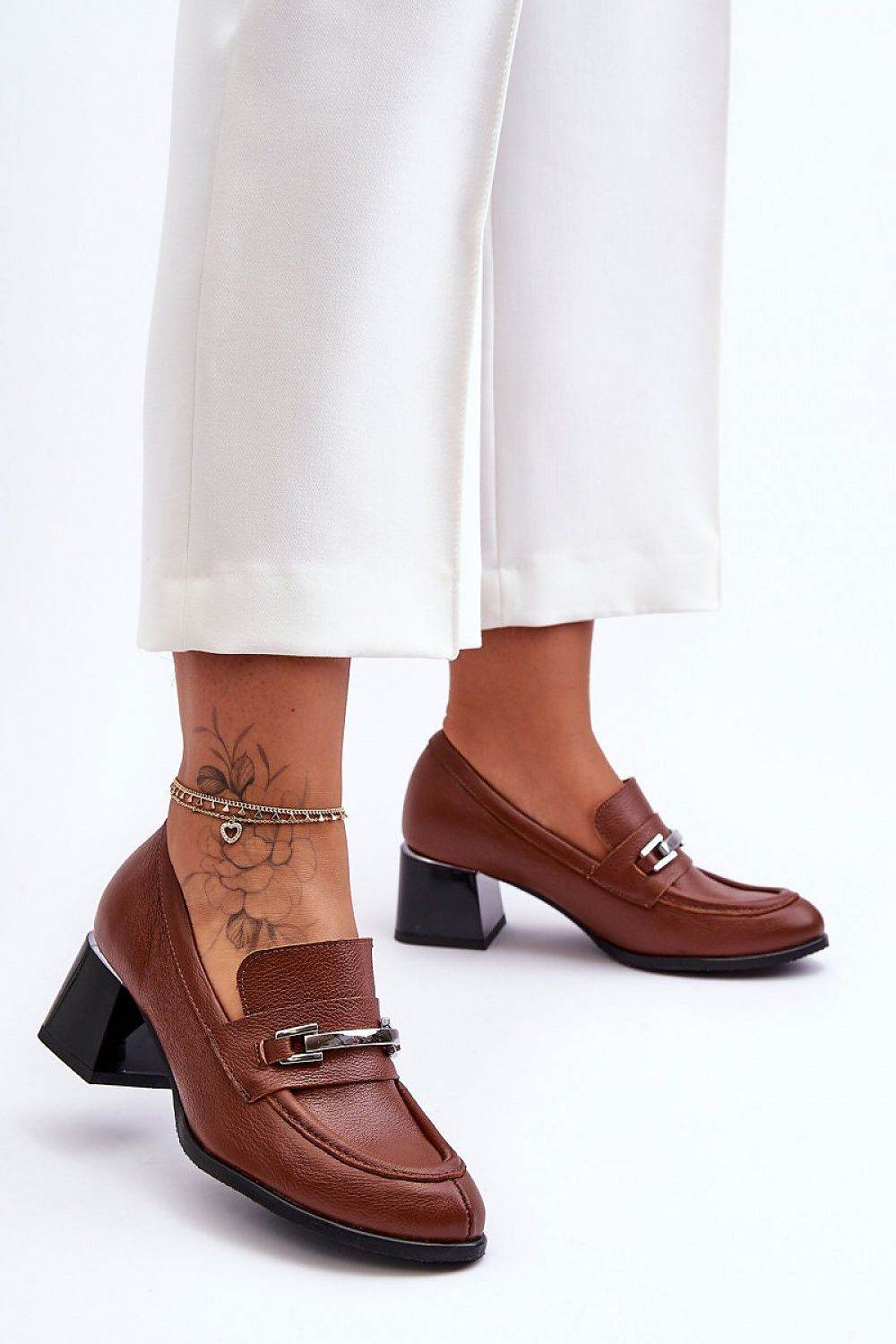 Comfortable Natural Leather Heel Pumps for All Day Wear - INDIEZ COUTURE