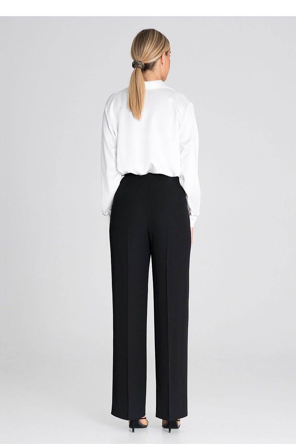 Elegant High-Waisted Wide-Leg Trousers with Button Closure - INDIEZ COUTURE